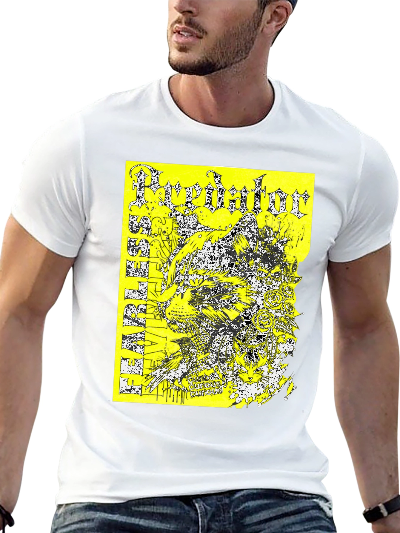 Predator Graphic Print T-Shirt - Black