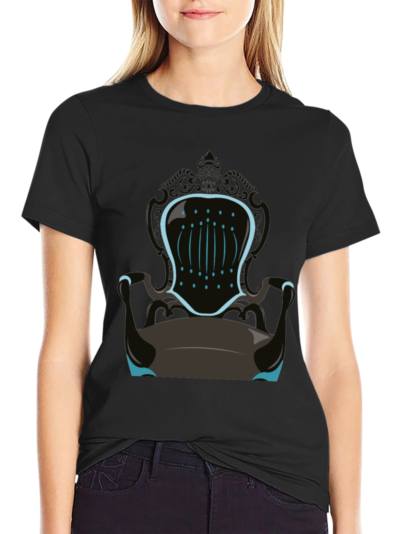 Novelty Throne Graphic Tee - Mens Black T-Shirt
