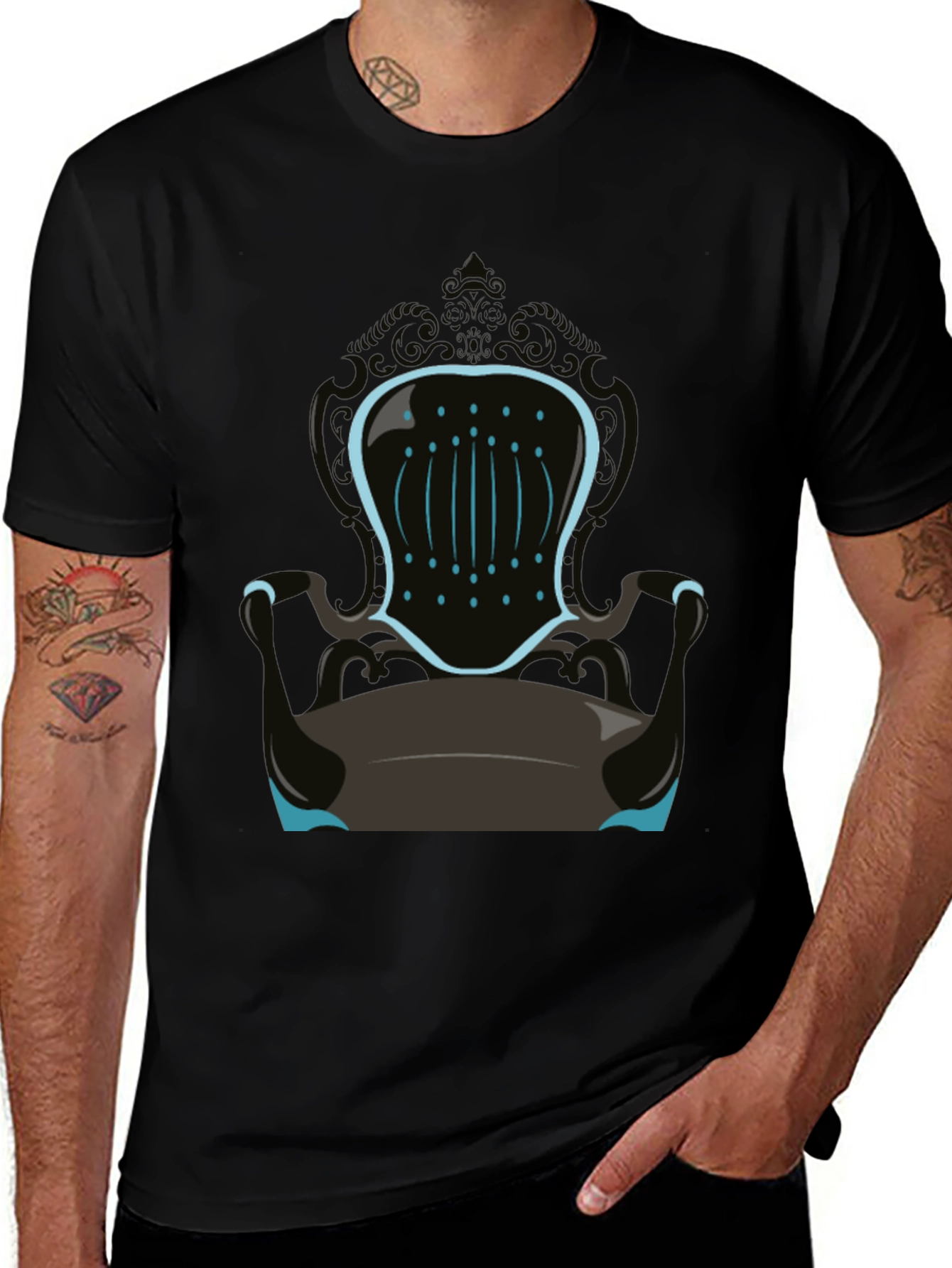 Novelty Throne Graphic Tee - Mens Black T-Shirt