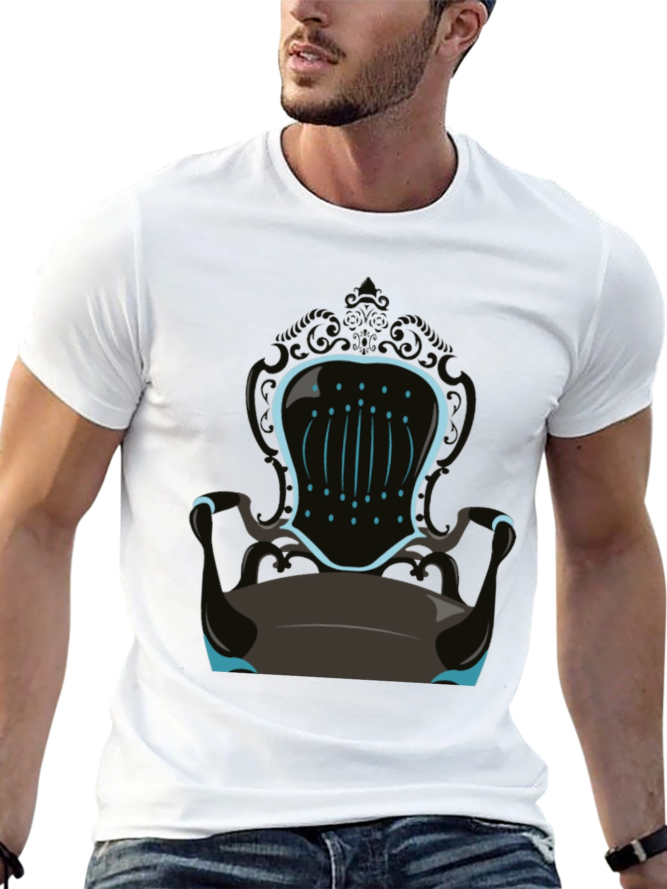 Novelty Throne Graphic Tee - Mens Black T-Shirt