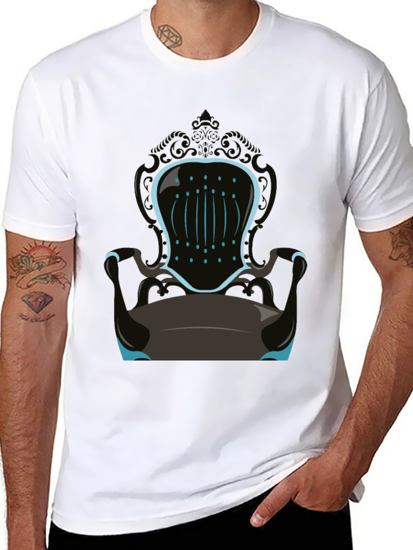 Novelty Throne Graphic Tee - Mens Black T-Shirt