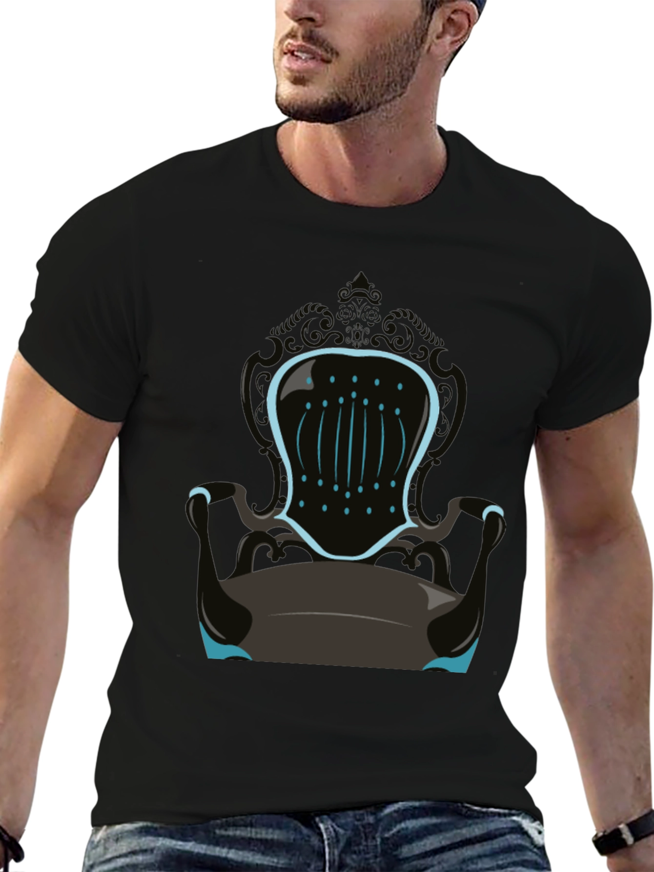 Novelty Throne Graphic Tee - Mens Black T-Shirt