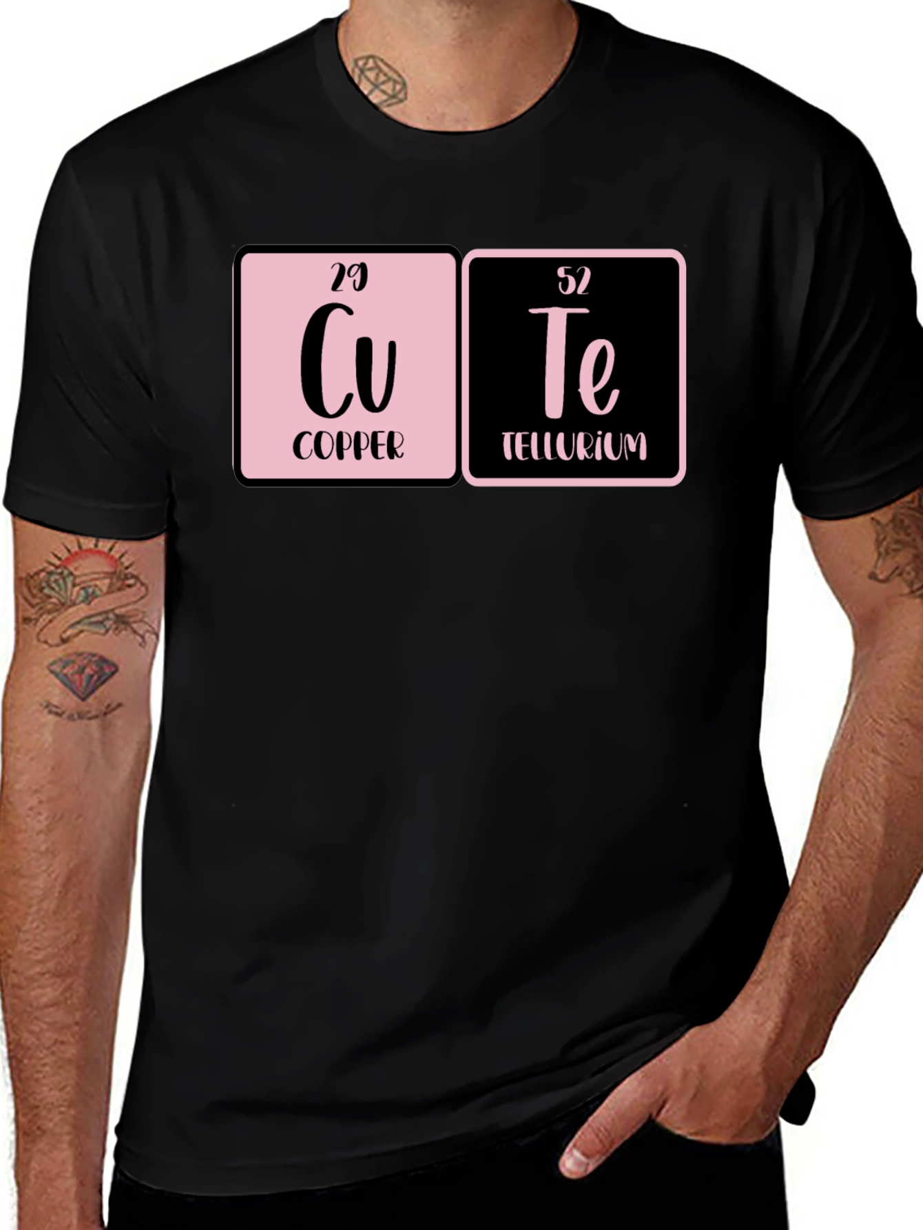 Cute Periodic Table Black T-Shirt