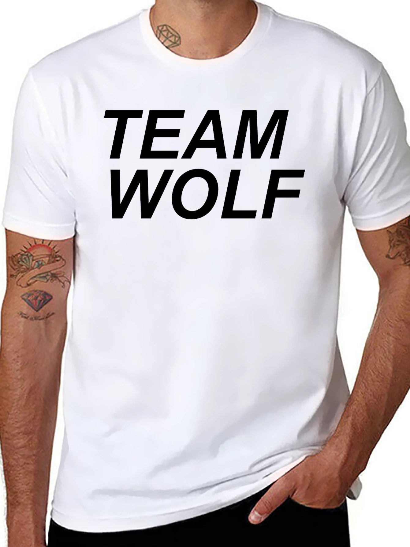 Team Wolf Black Graphic T-Shirt