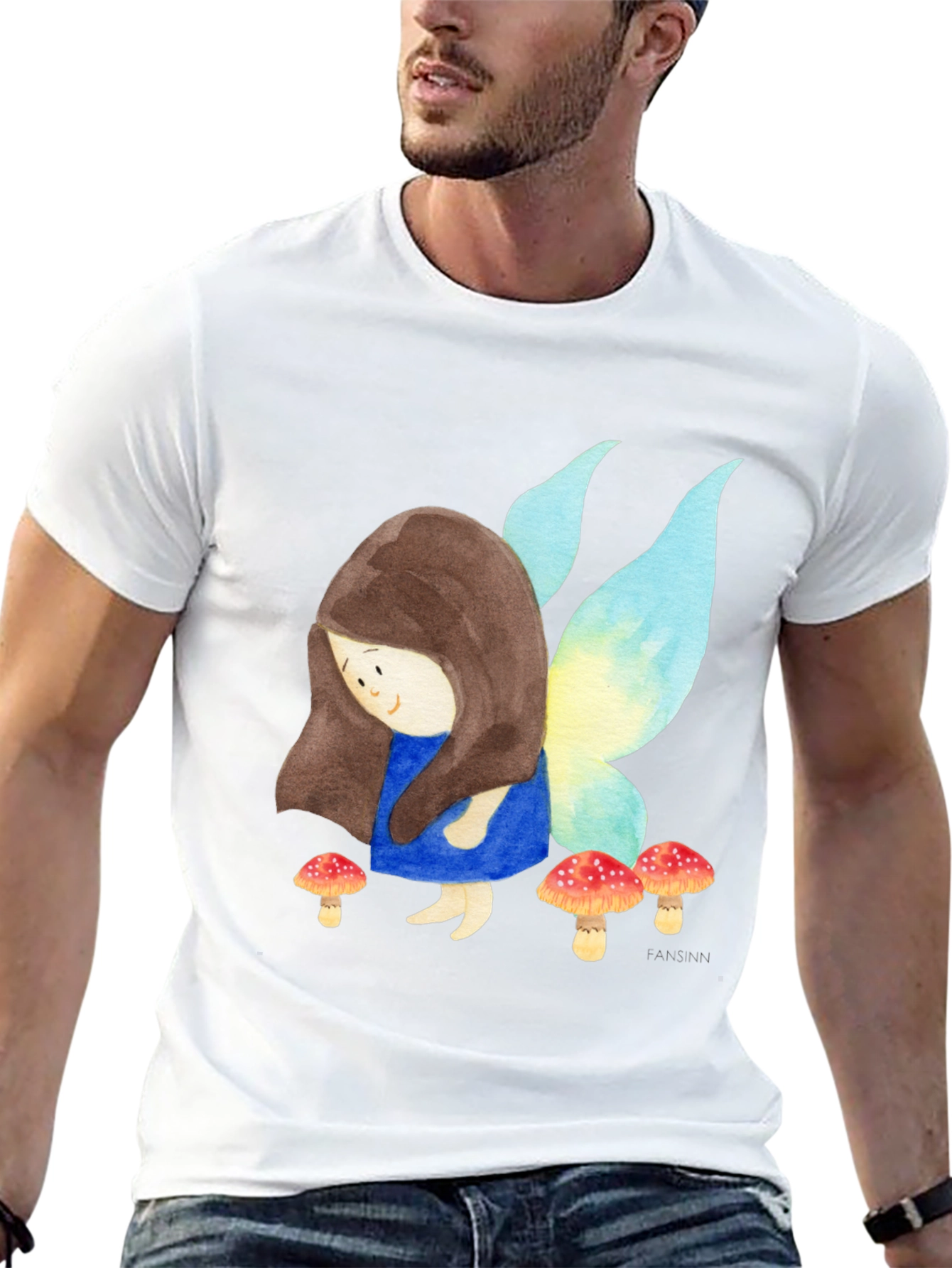 Fairy and Mushrooms Graphic T-Shirt
