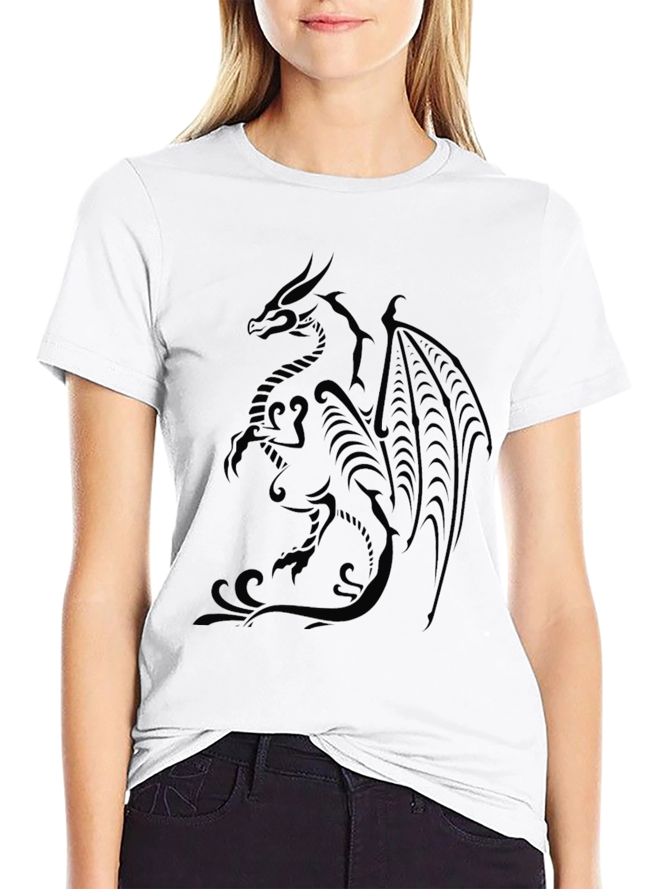 Mens Black Dragon Graphic Tee - Stylish & Unique