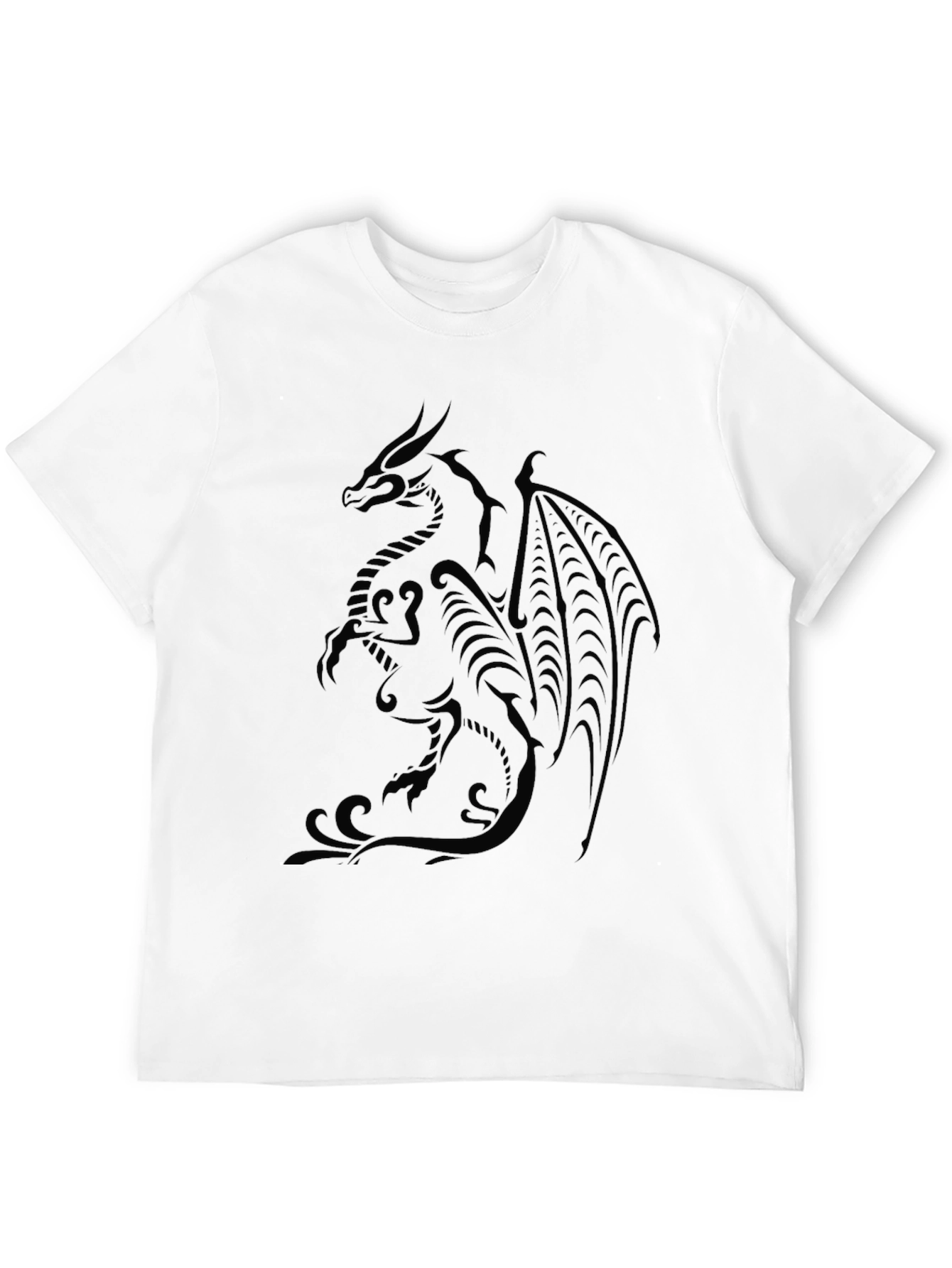 Mens Black Dragon Graphic Tee - Stylish & Unique