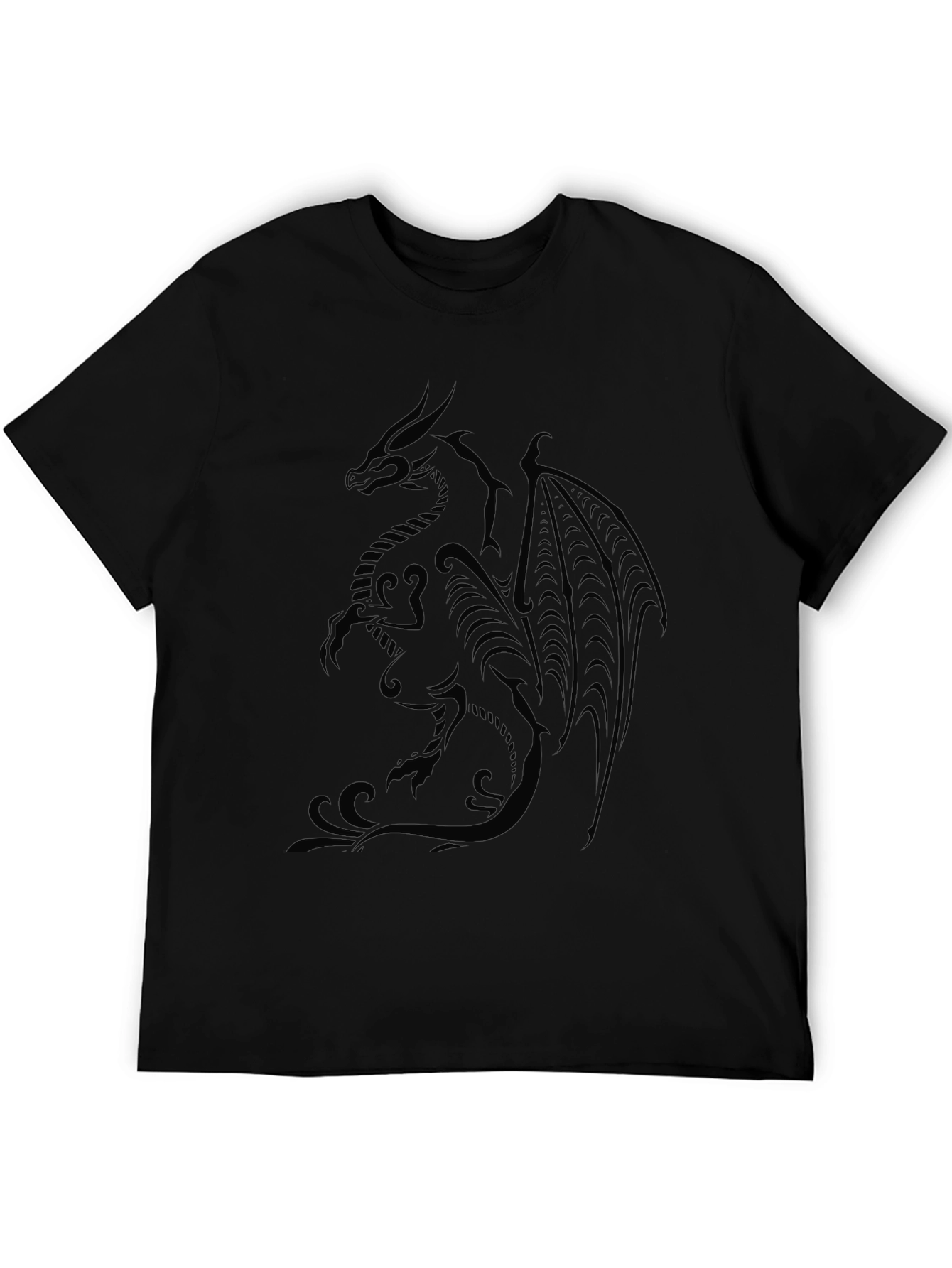 Mens Black Dragon Graphic Tee - Stylish & Unique
