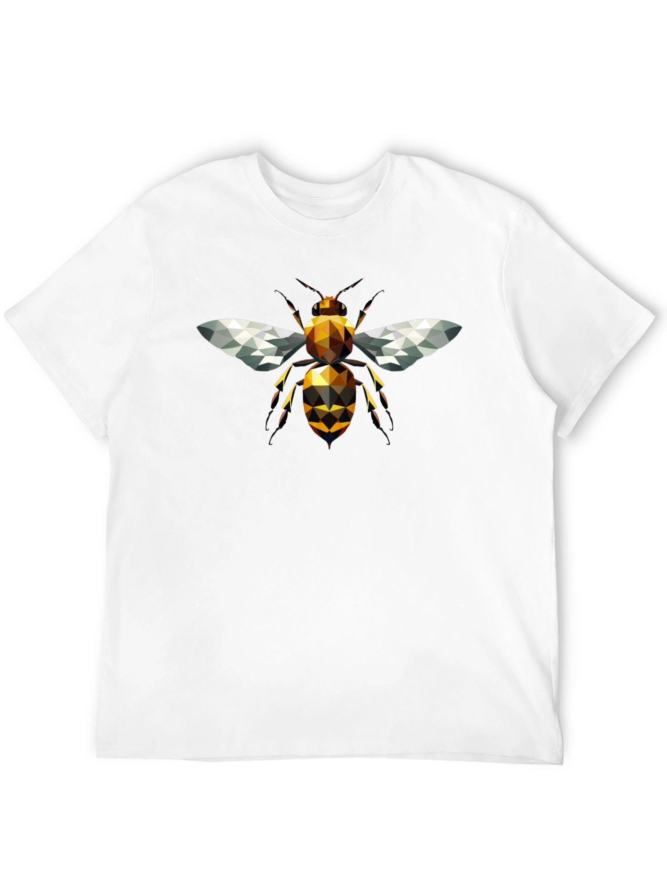 Geometric Bee Graphic T-Shirt - Black