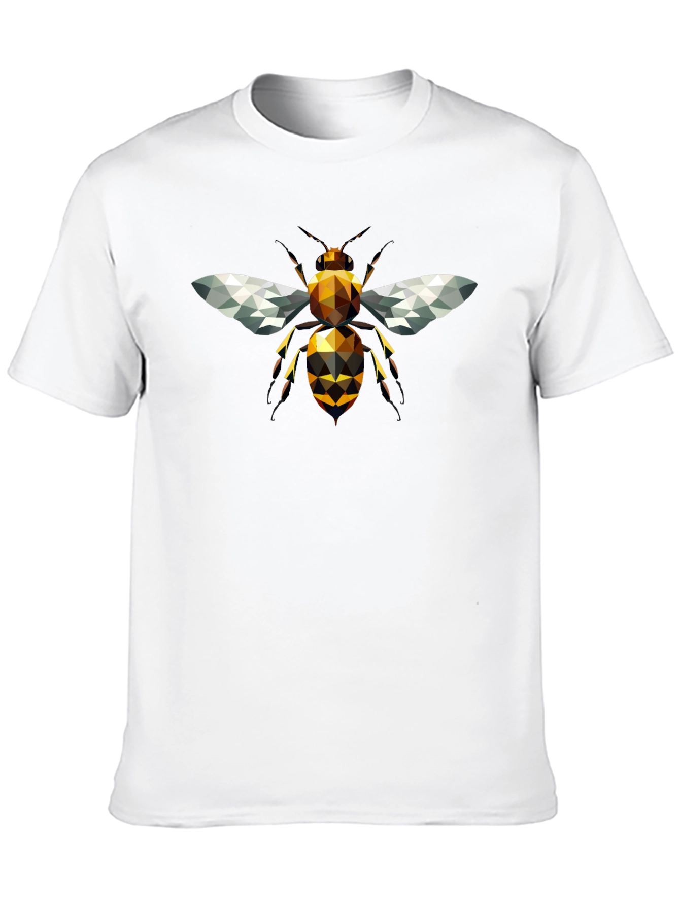 Geometric Bee Graphic T-Shirt - Black