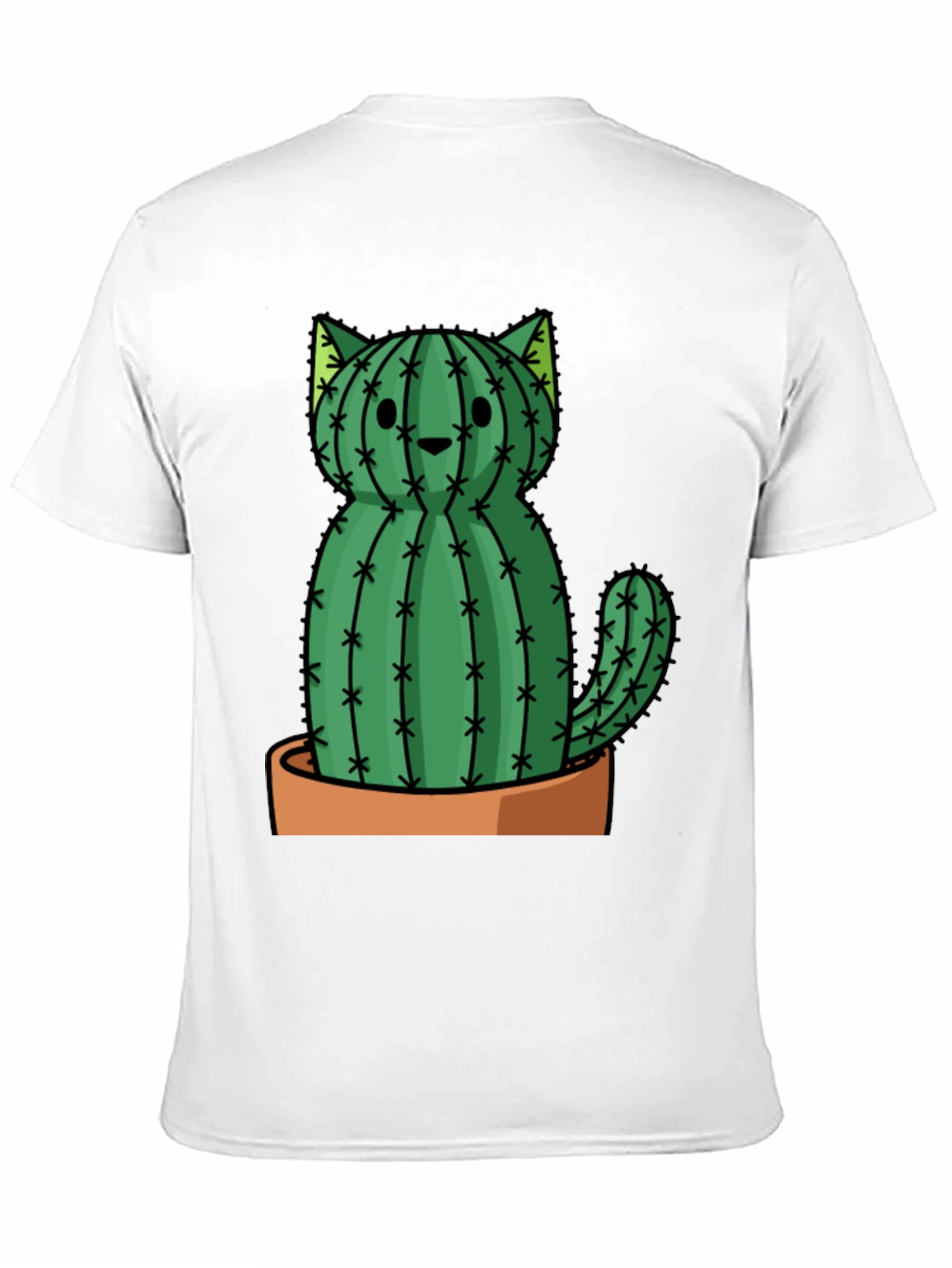 Cactus Cat Graphic Tee - Trendy Plant Lover Shirt