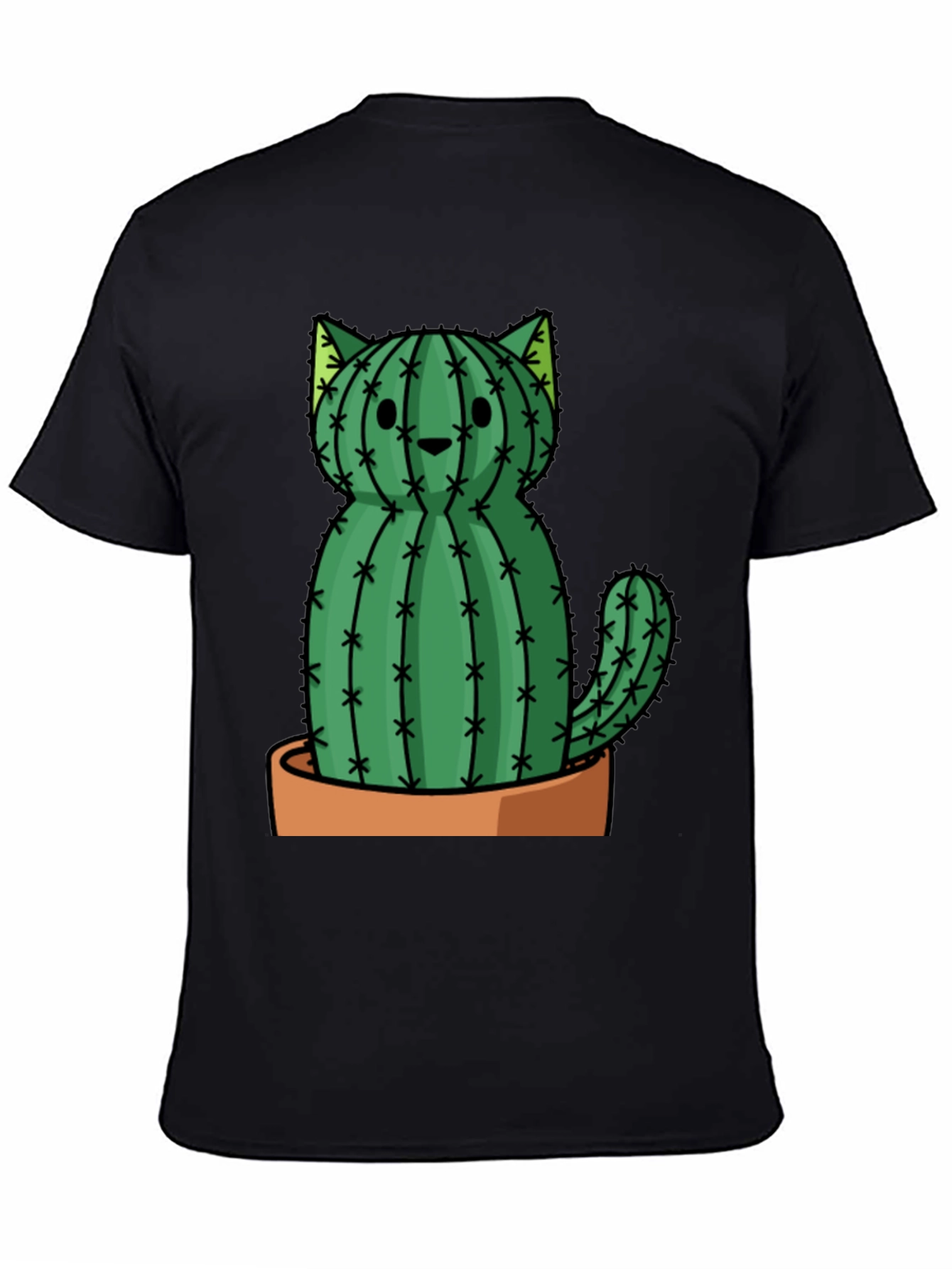 Cactus Cat Graphic Tee - Trendy Plant Lover Shirt