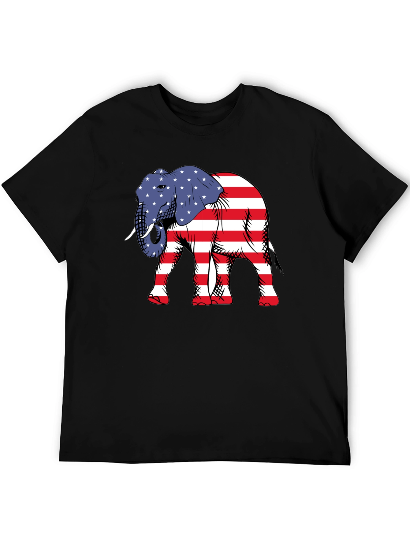 Patriotic Elephant Graphic T-Shirt