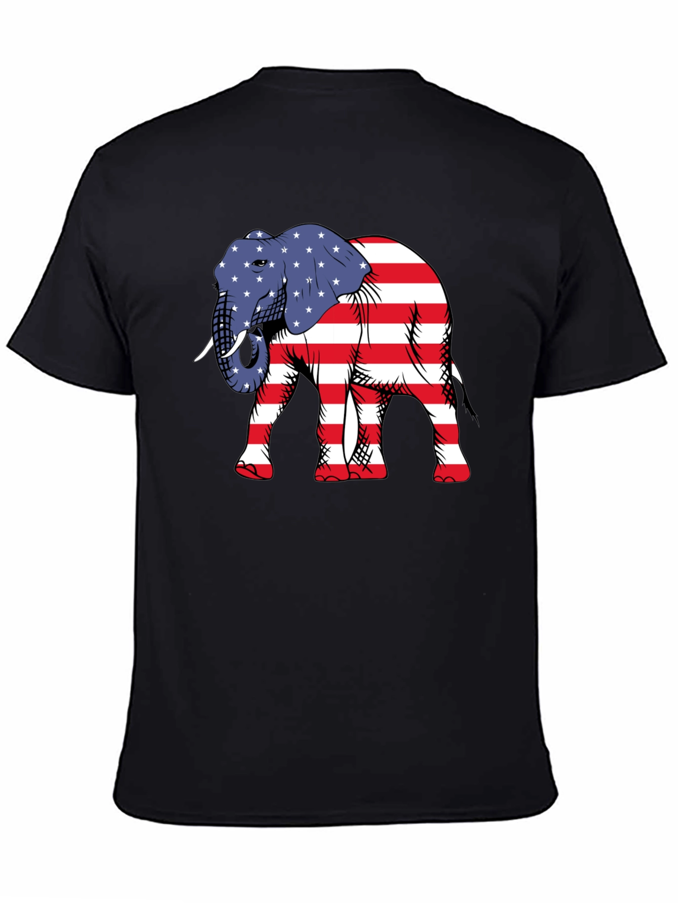 Patriotic Elephant Graphic T-Shirt