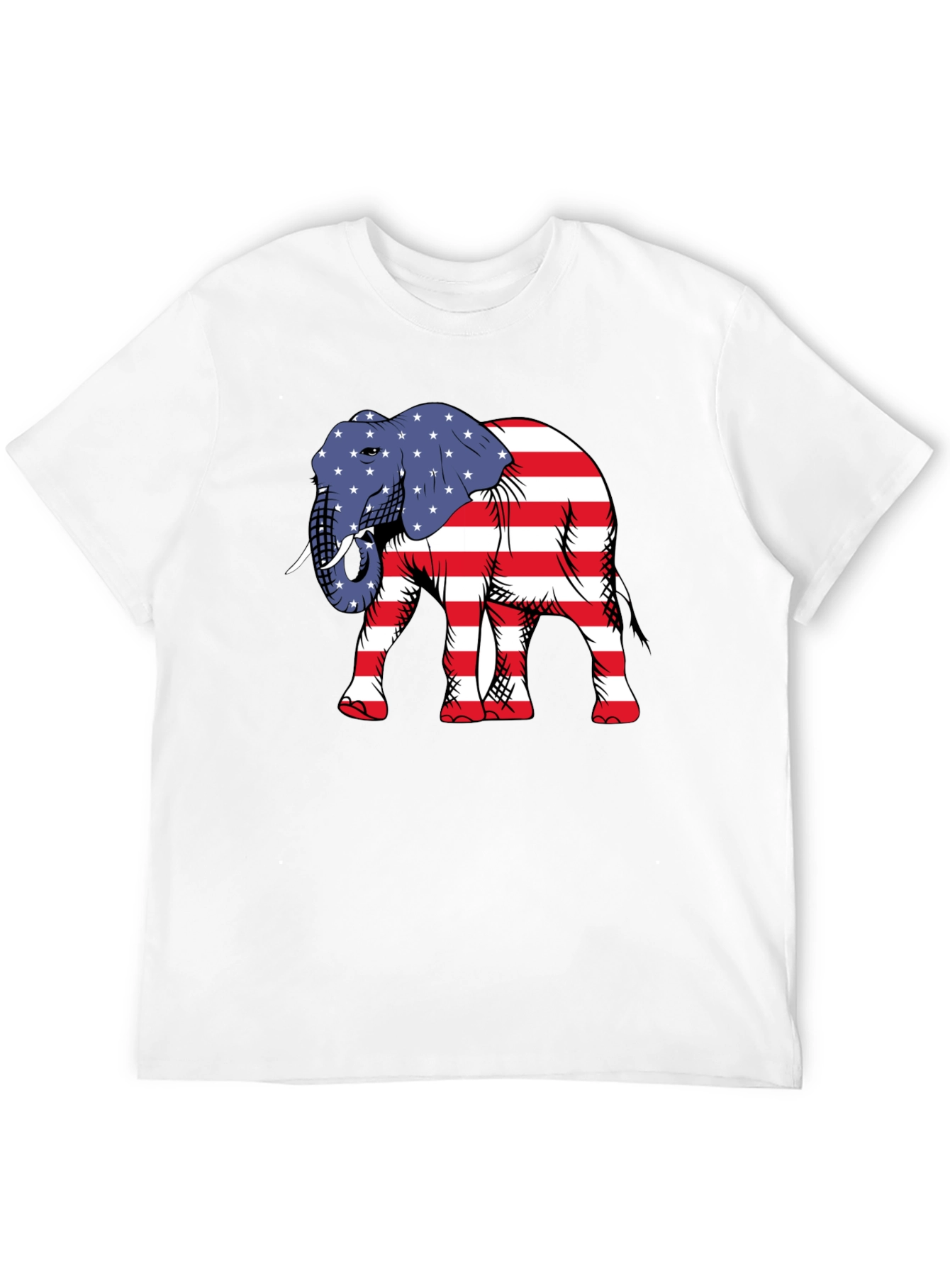 Patriotic Elephant Graphic T-Shirt