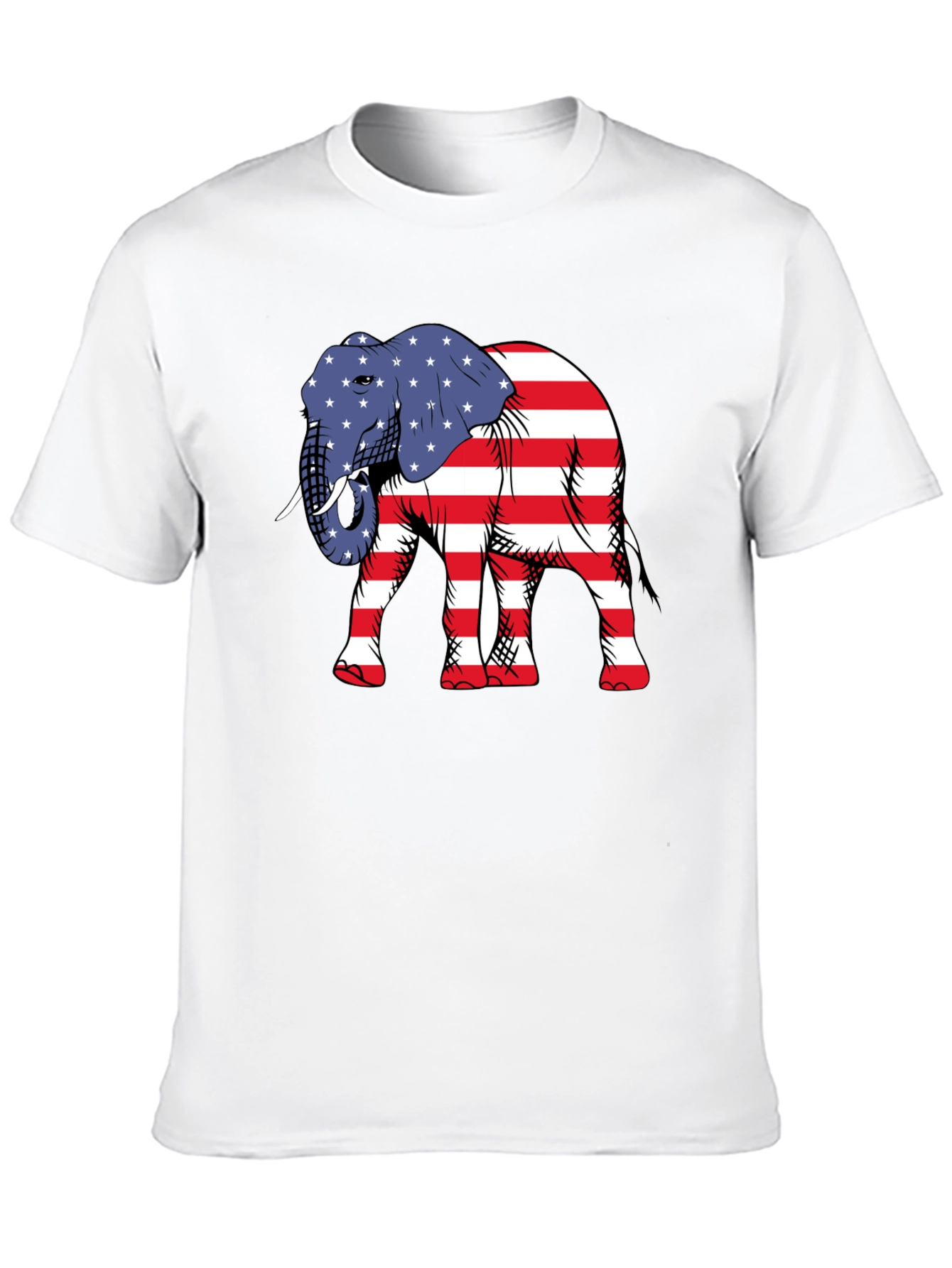 Patriotic Elephant Graphic T-Shirt