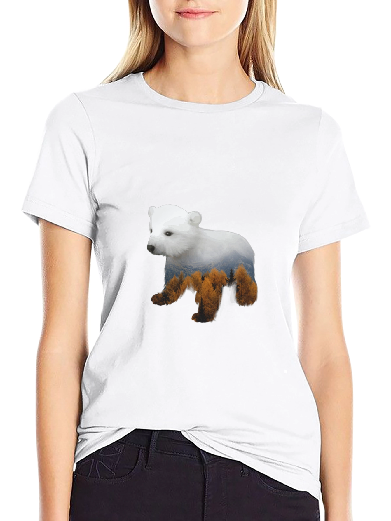 Bear Forest Graphic T-Shirt - Mens Black Tee