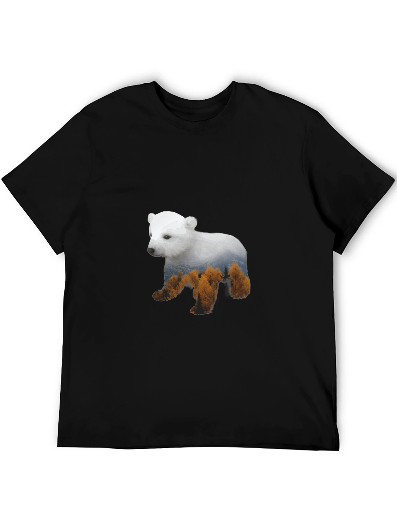 Bear Forest Graphic T-Shirt - Mens Black Tee
