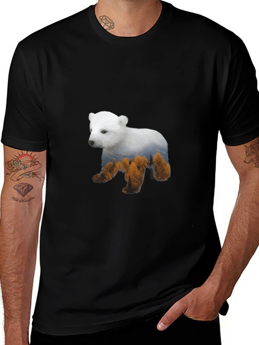 Bear Forest Graphic T-Shirt - Mens Black Tee