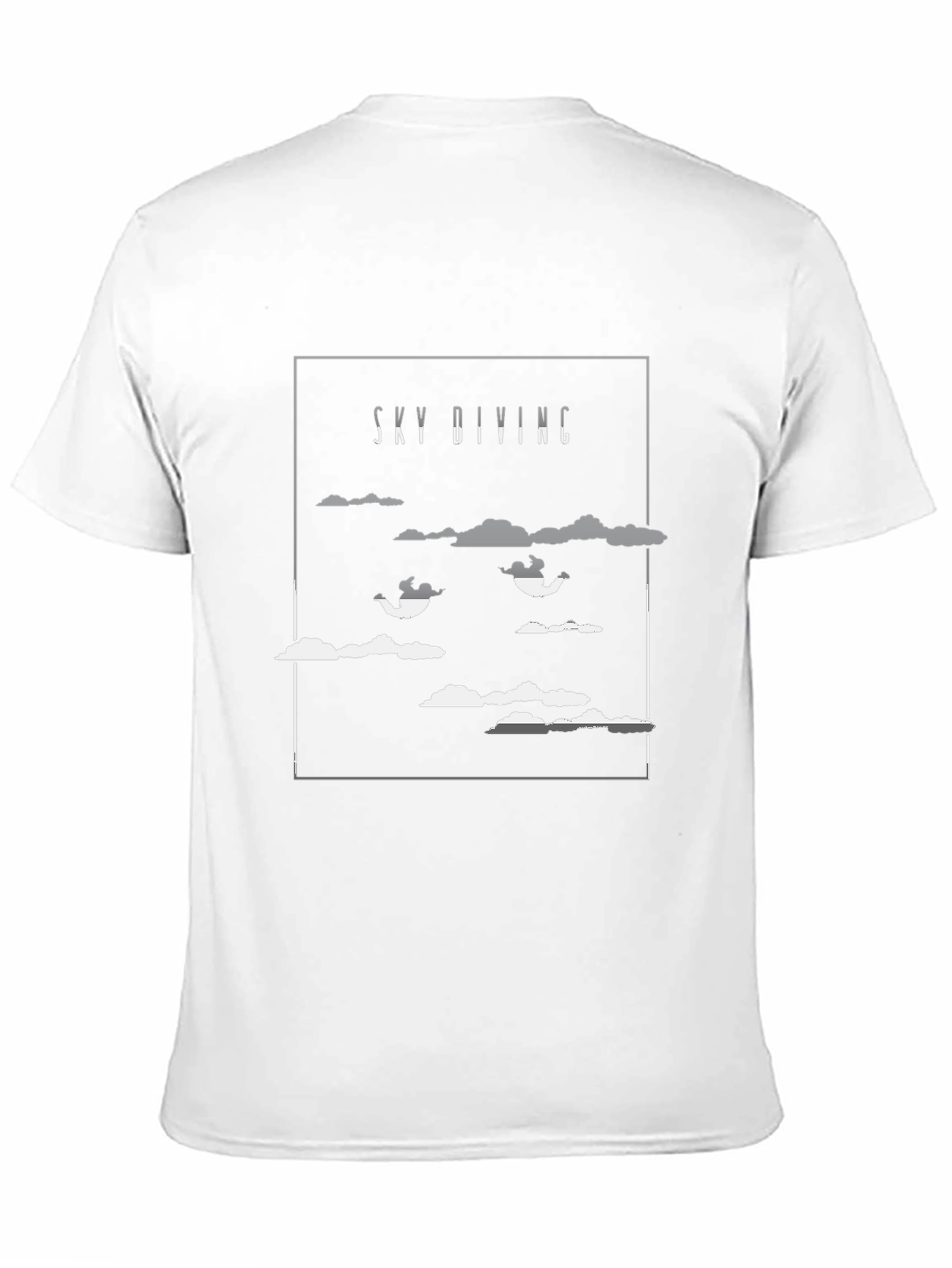 Sky Diving Graphic Tee - Black Cotton T-Shirt