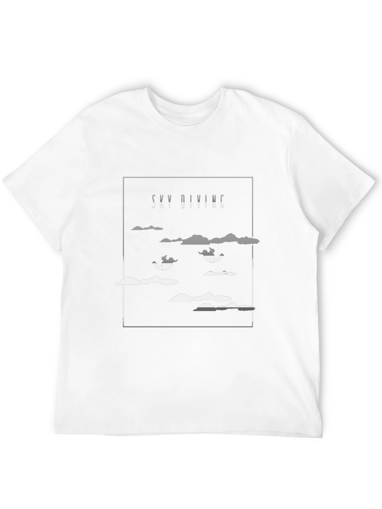 Sky Diving Graphic Tee - Black Cotton T-Shirt