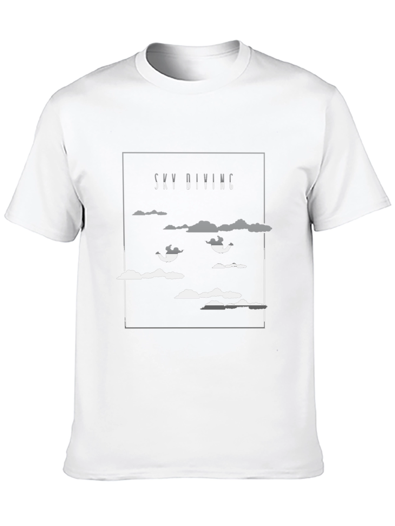 Sky Diving Graphic Tee - Black Cotton T-Shirt