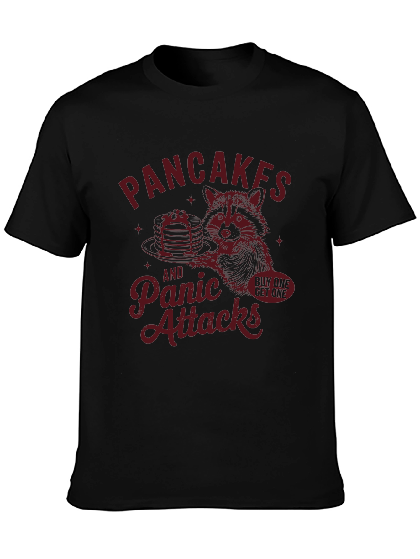 Pancakes & Panic Attacks Funny Graphic T-Shirt