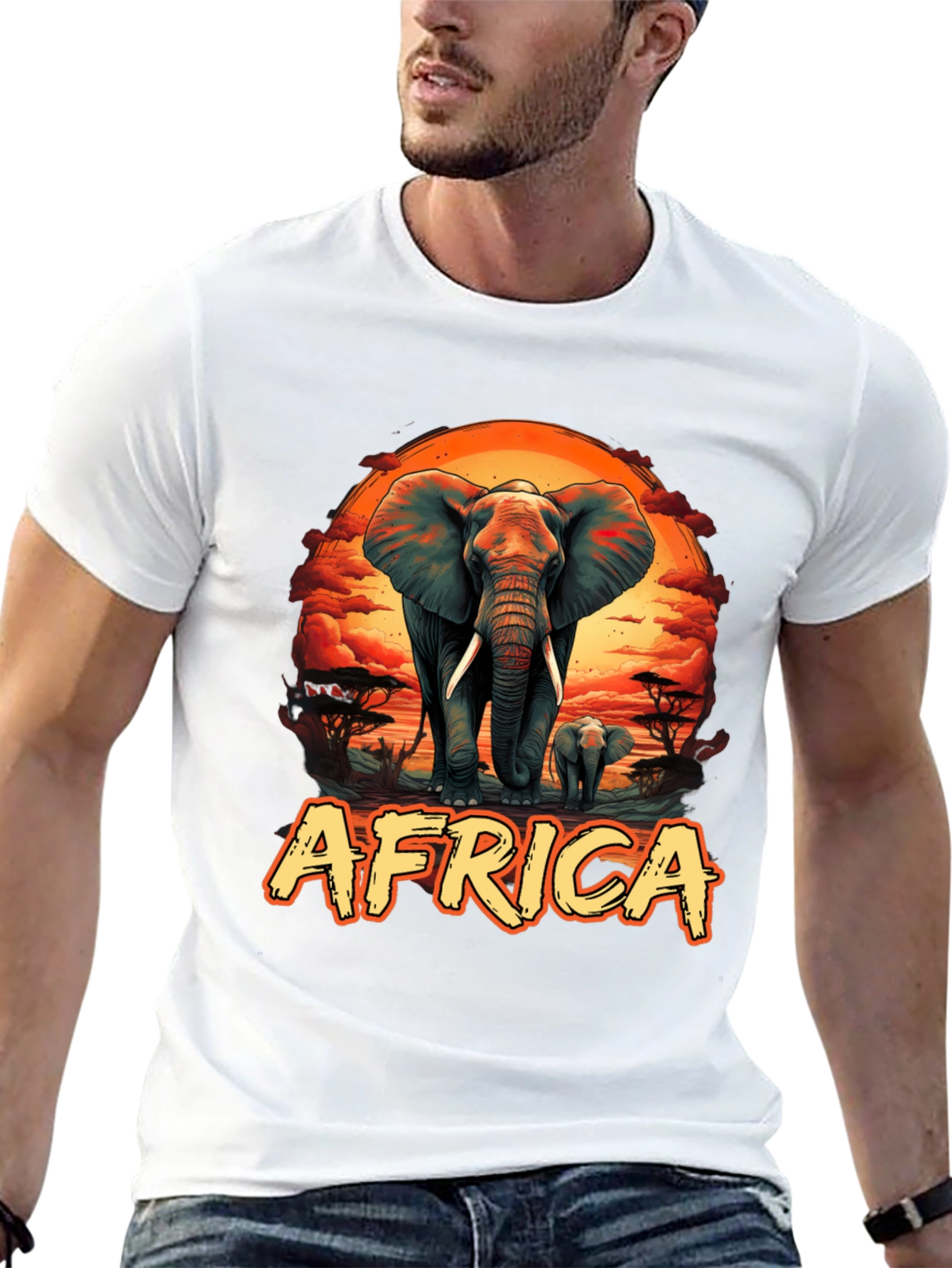 Africa Elephant Graphic Tee - Wildlife Safari T-Shirt