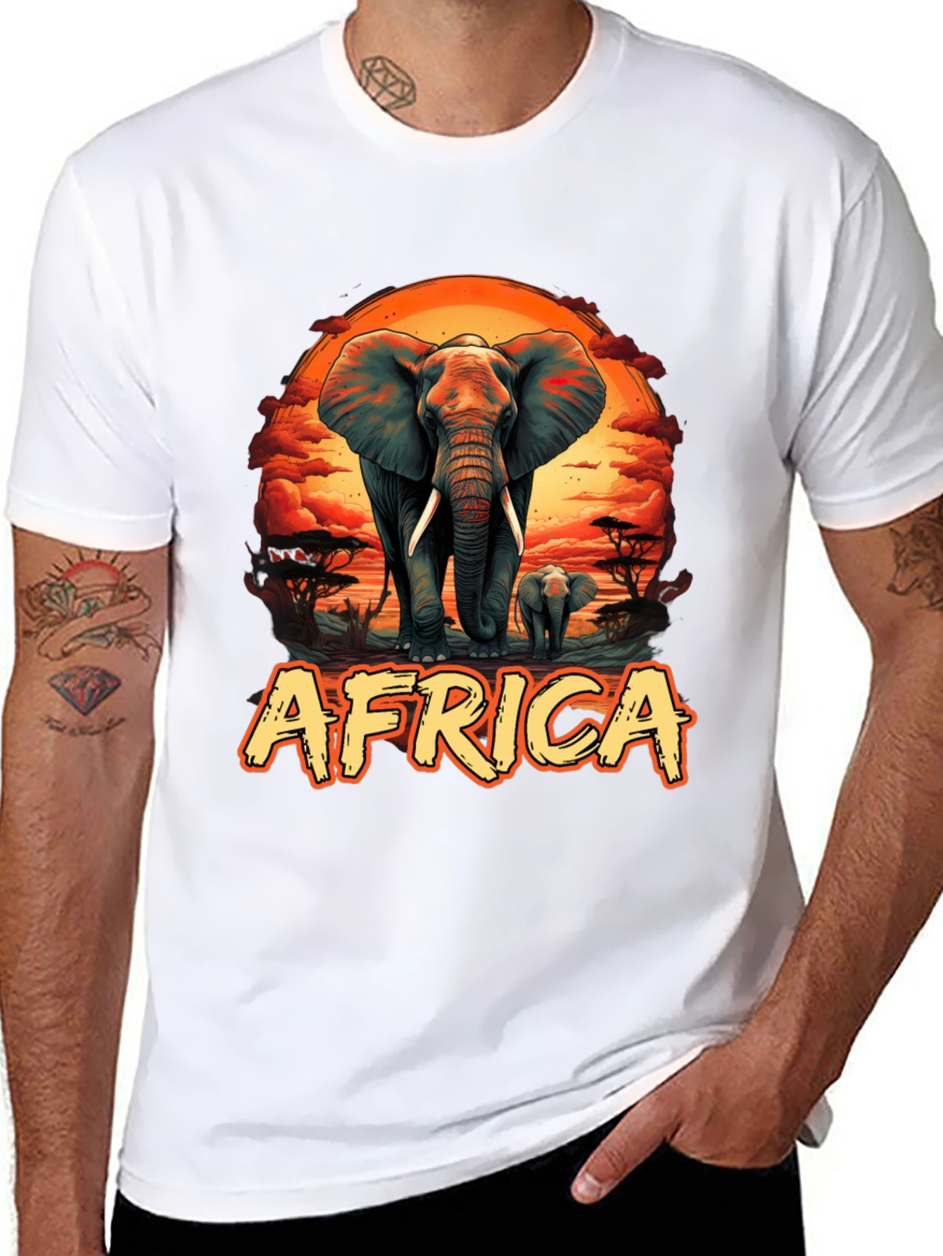 Africa Elephant Graphic Tee - Wildlife Safari T-Shirt