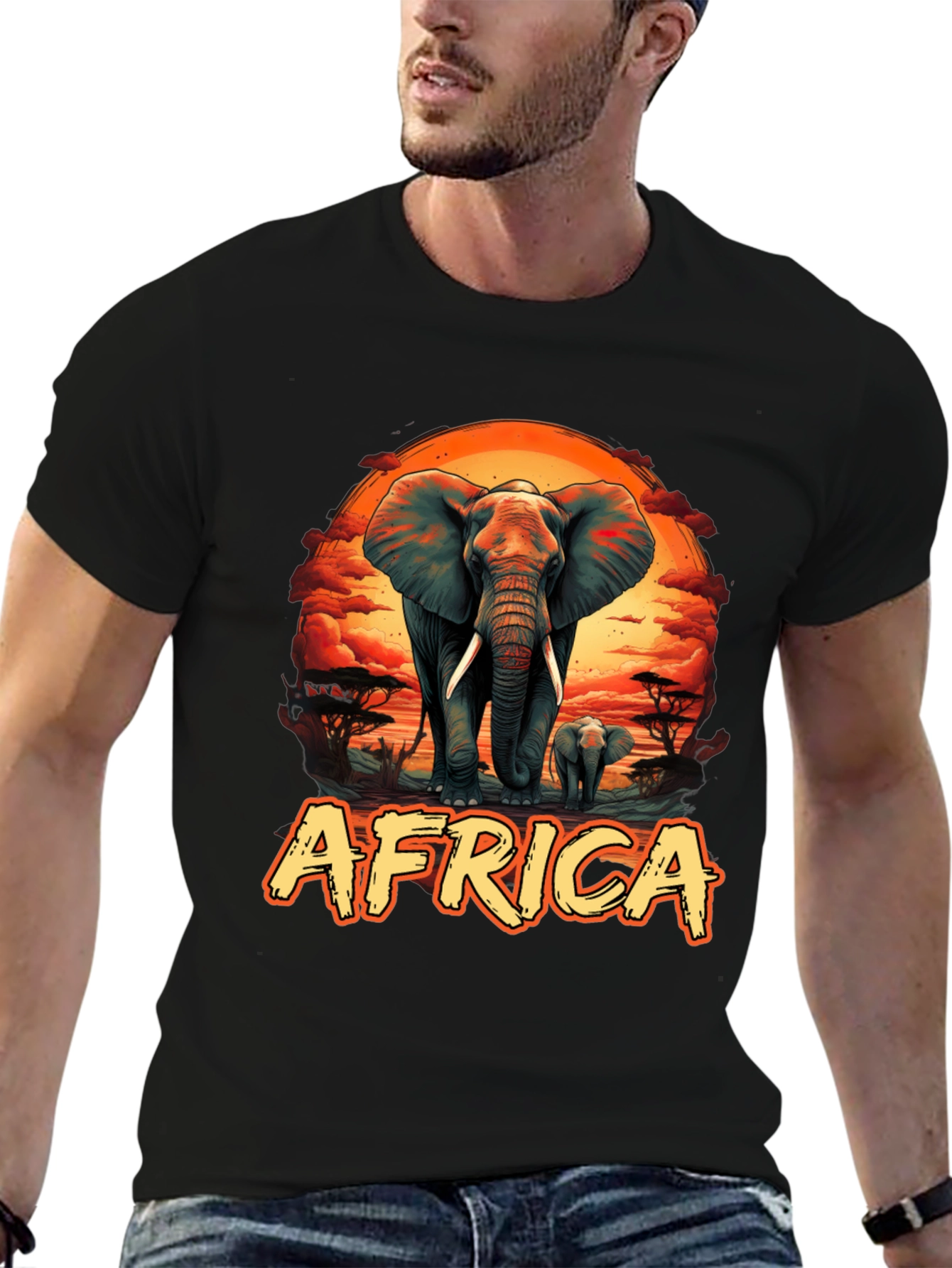 Africa Elephant Graphic Tee - Wildlife Safari T-Shirt