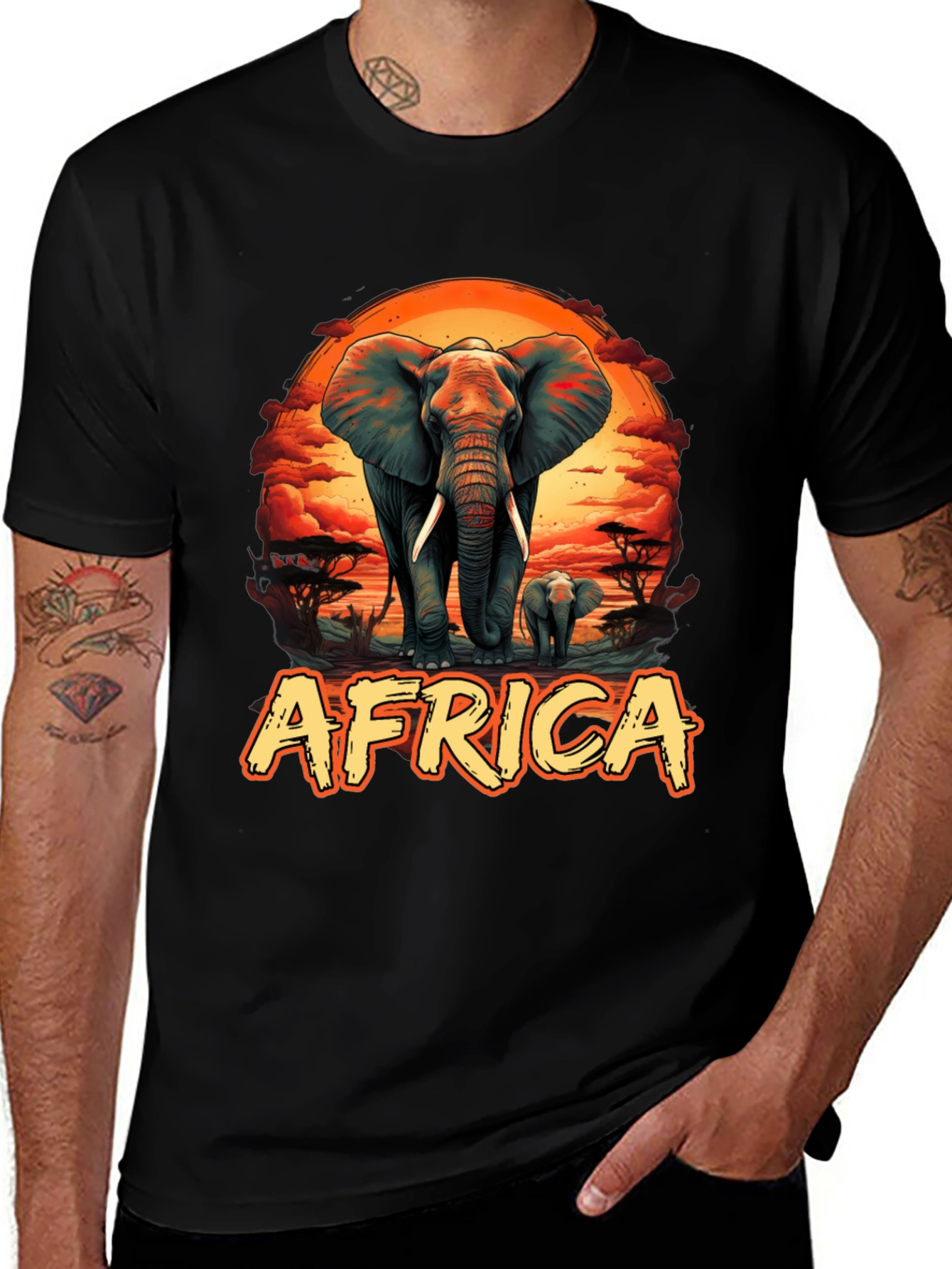 Africa Elephant Graphic Tee - Wildlife Safari T-Shirt