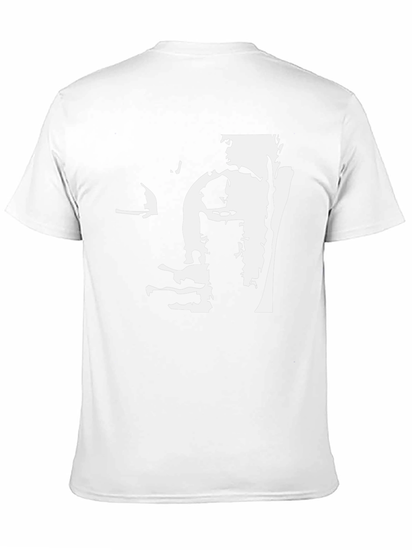 Black T-Shirt with Abstract Face Graphic