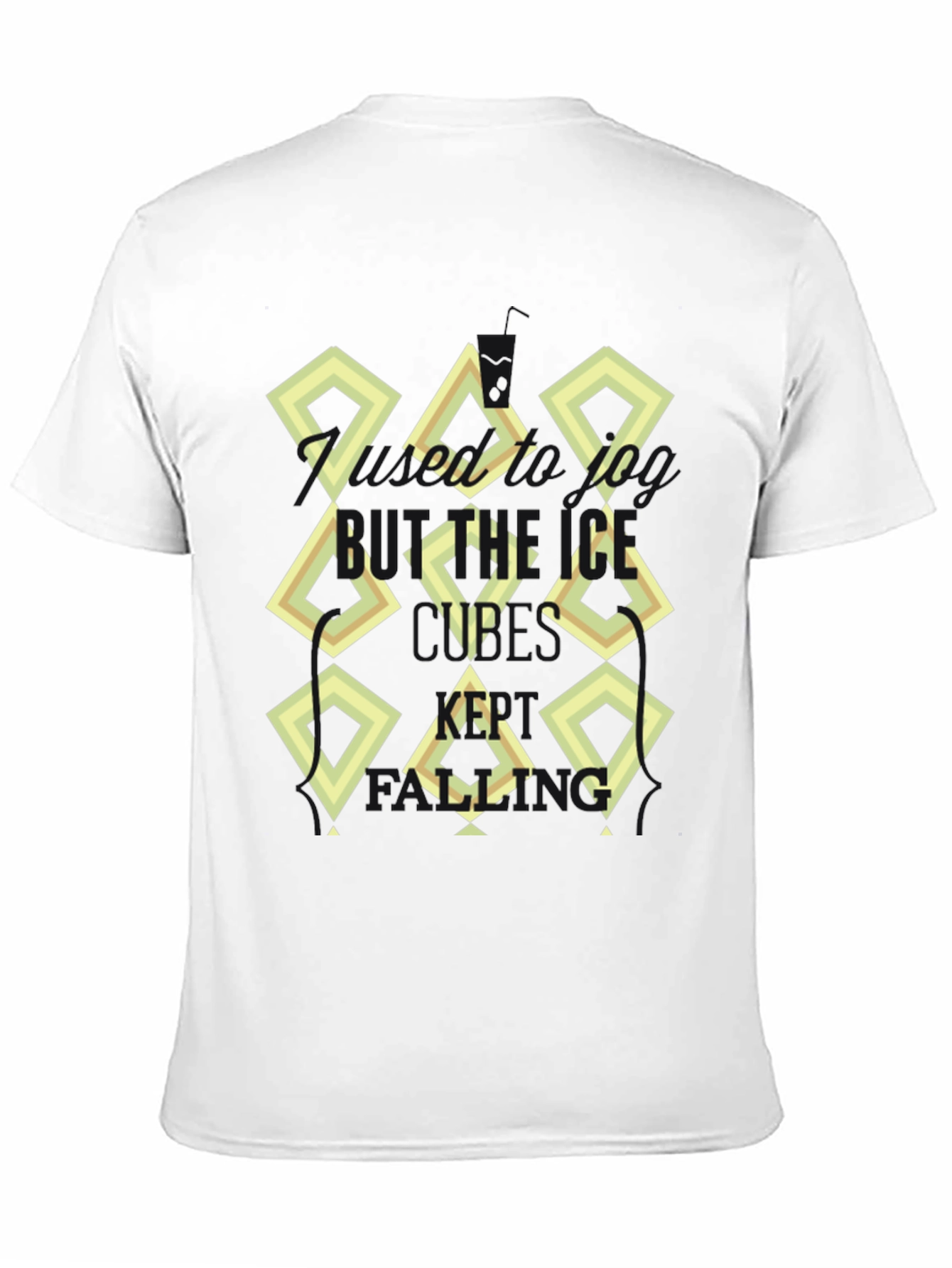 Abstract Diamond Print Black T-Shirt
