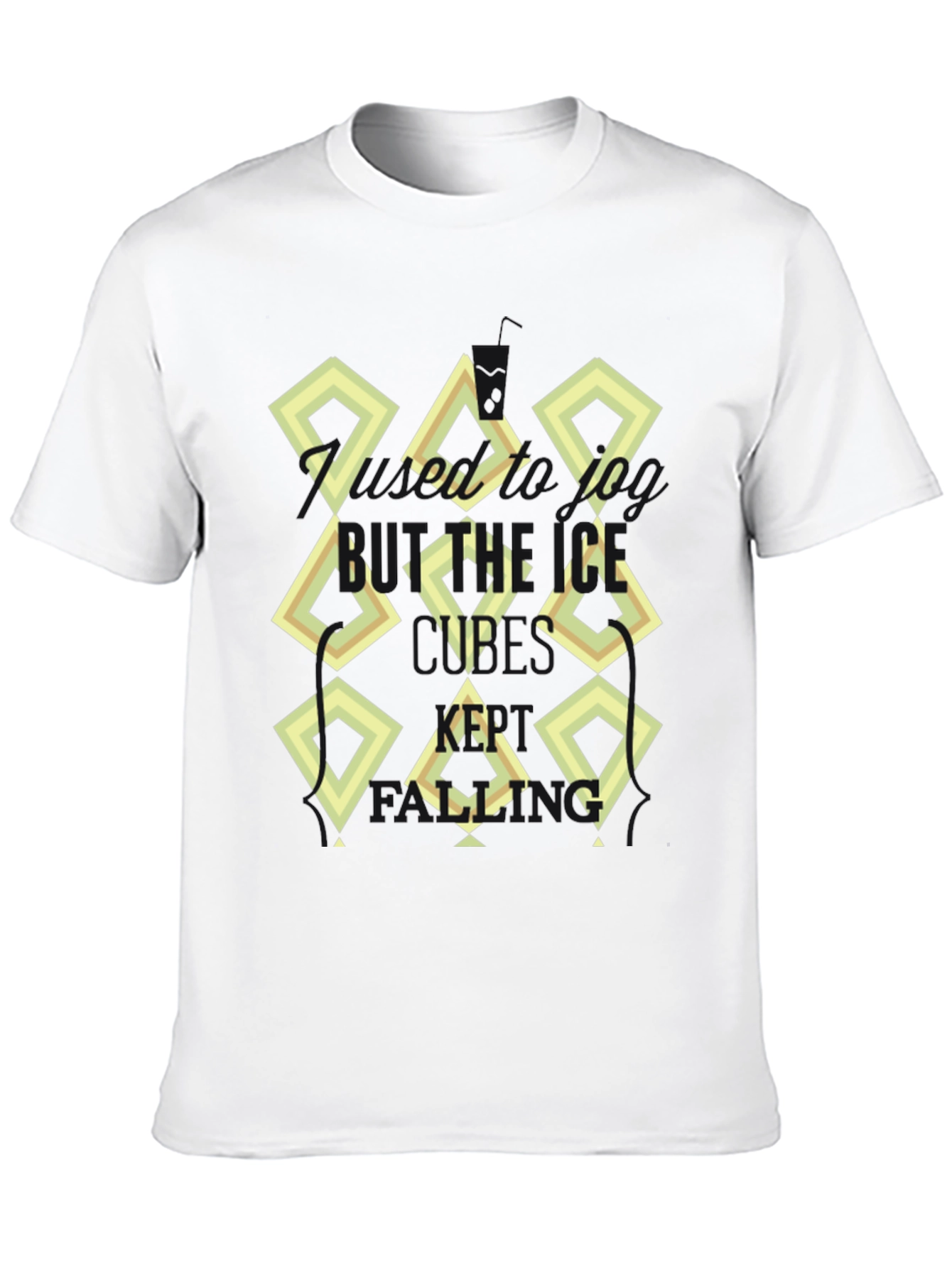 Abstract Diamond Print Black T-Shirt