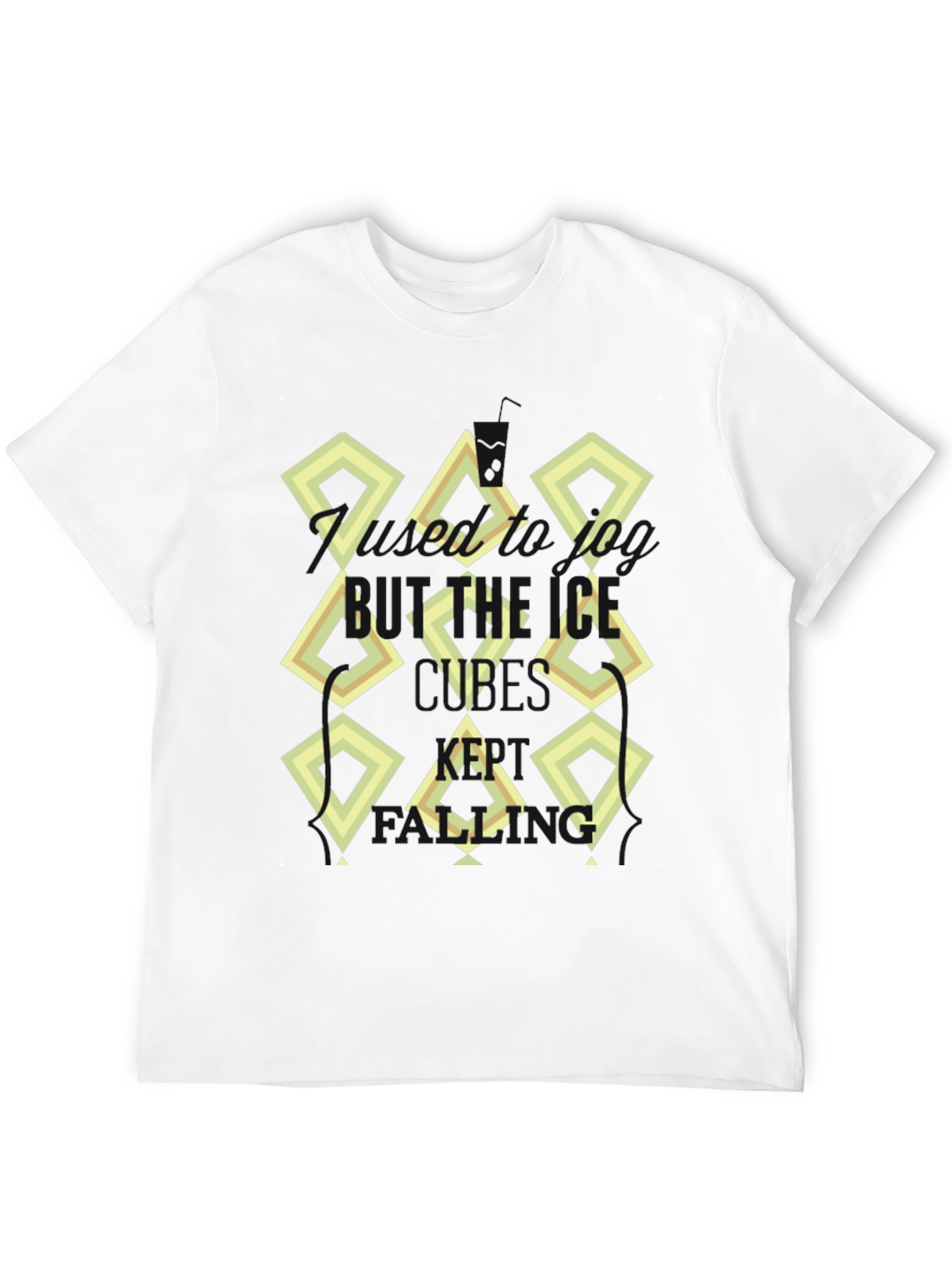 Abstract Diamond Print Black T-Shirt