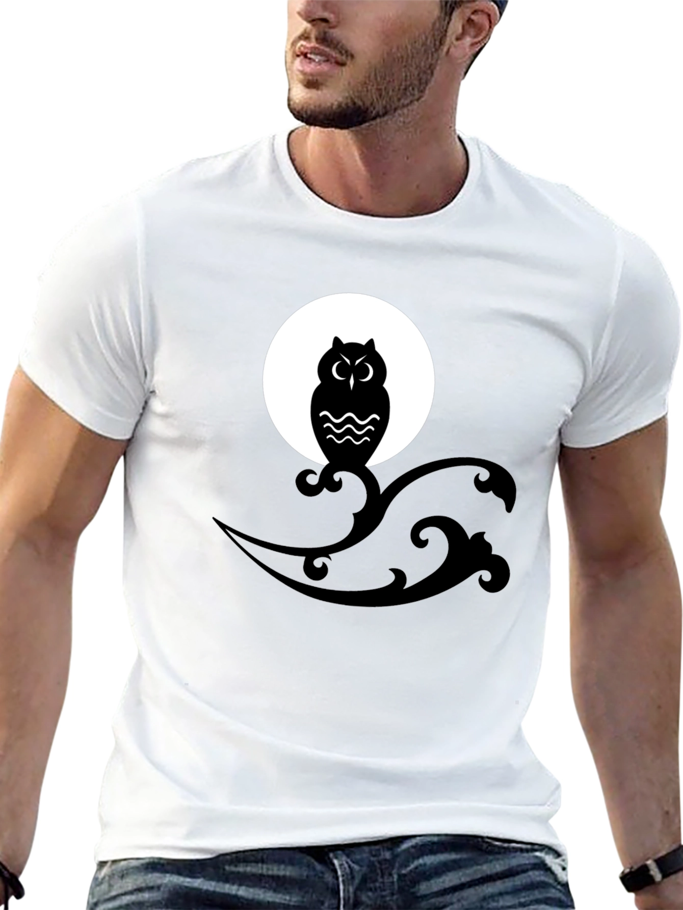 Owl Moon Graphic Tee - Mens Black T-Shirt