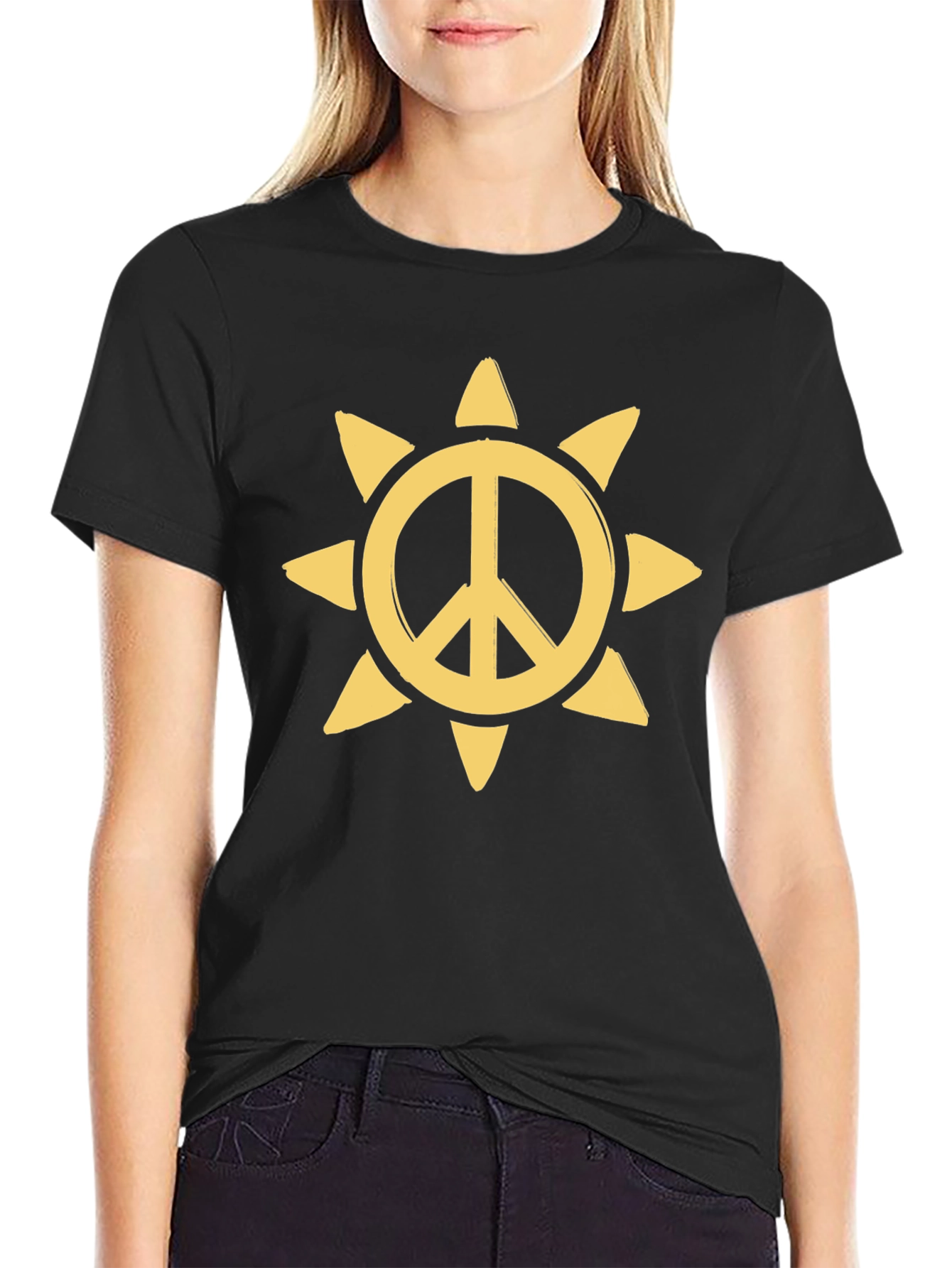 Peace Sun Graphic Tee - Black