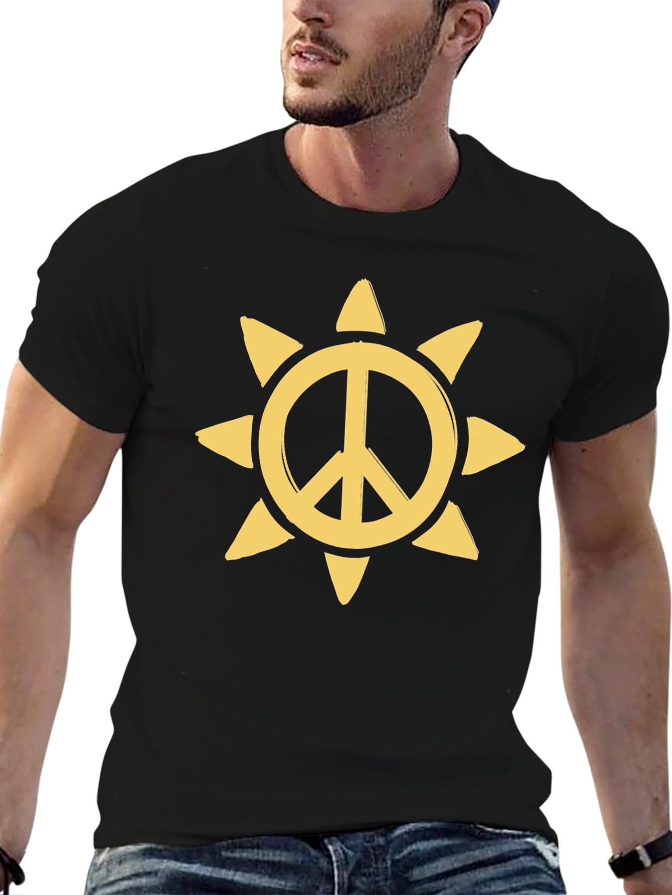 Peace Sun Graphic Tee - Black