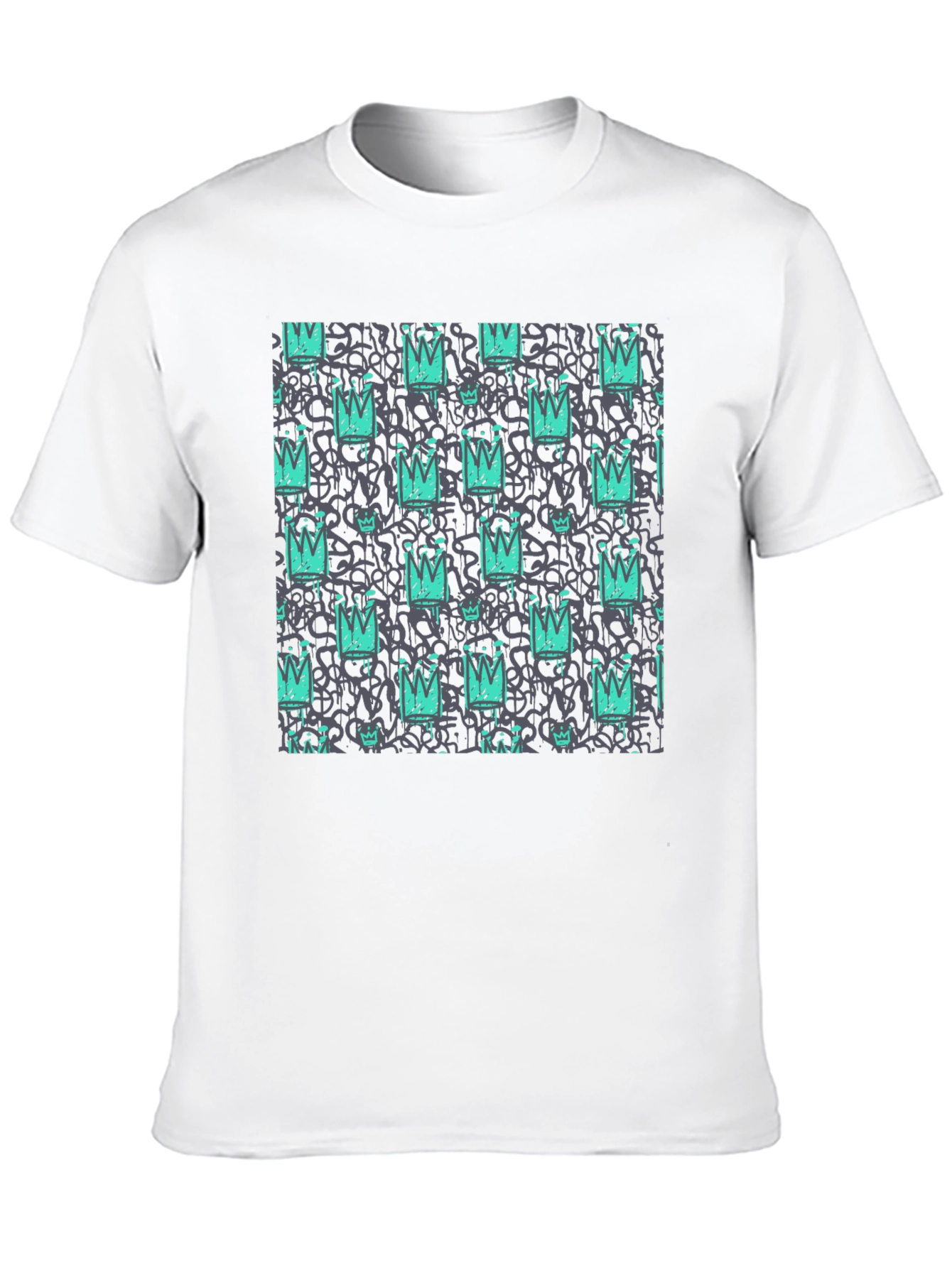 Crown Graffiti Print T-Shirt