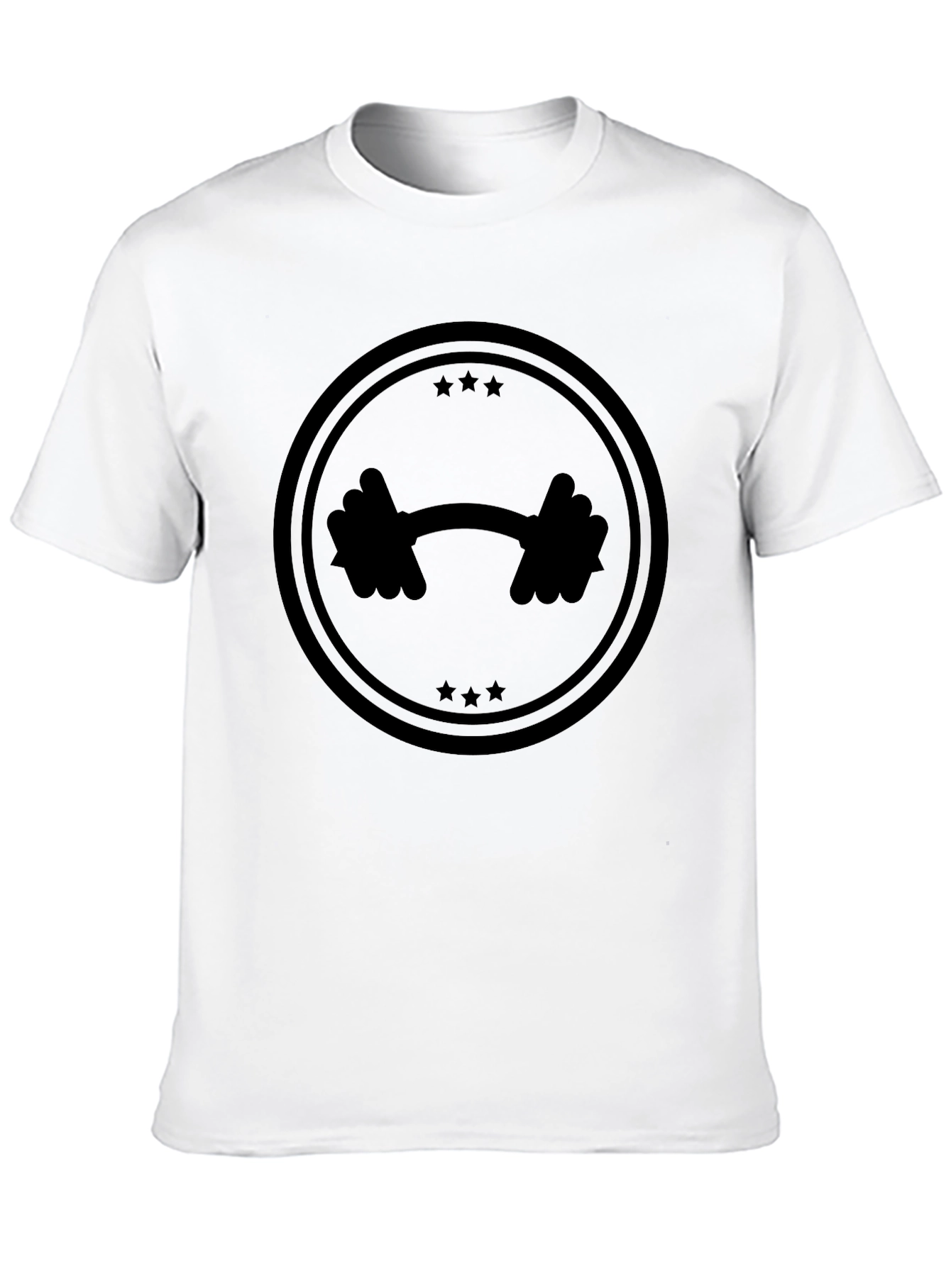 Black Gym Star Barbell Graphic Tee