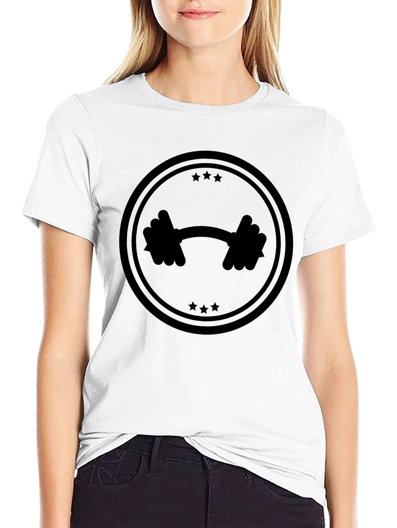 Black Gym Star Barbell Graphic Tee