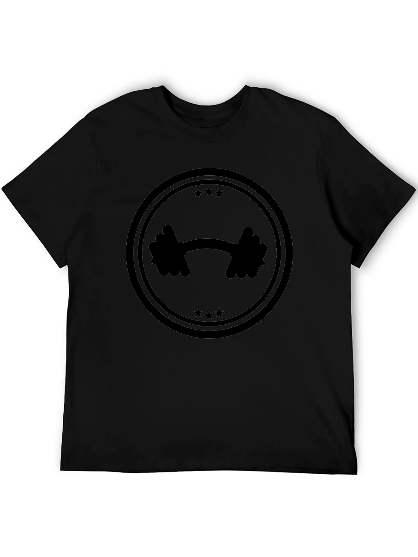 Black Gym Star Barbell Graphic Tee