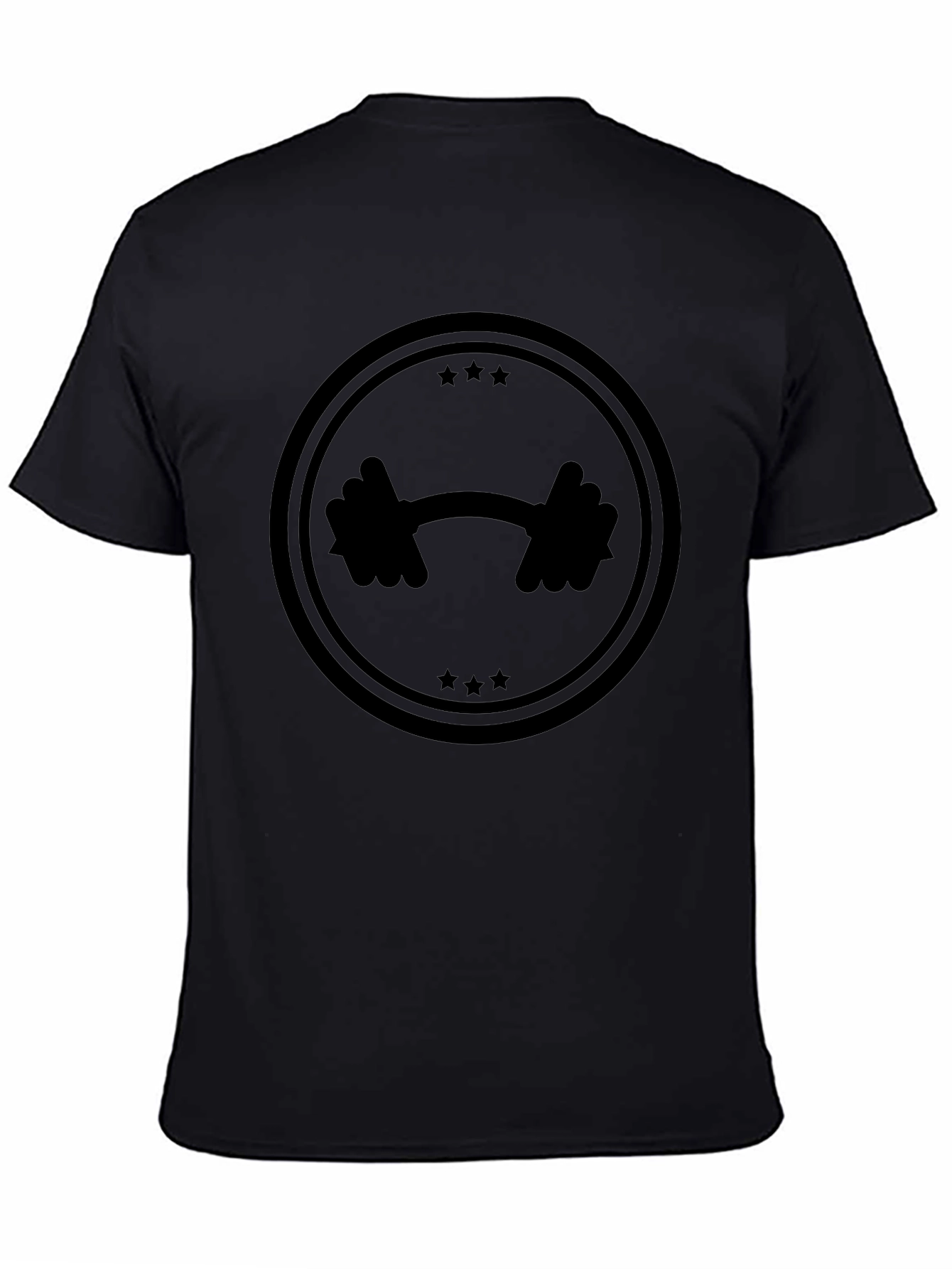 Black Gym Star Barbell Graphic Tee