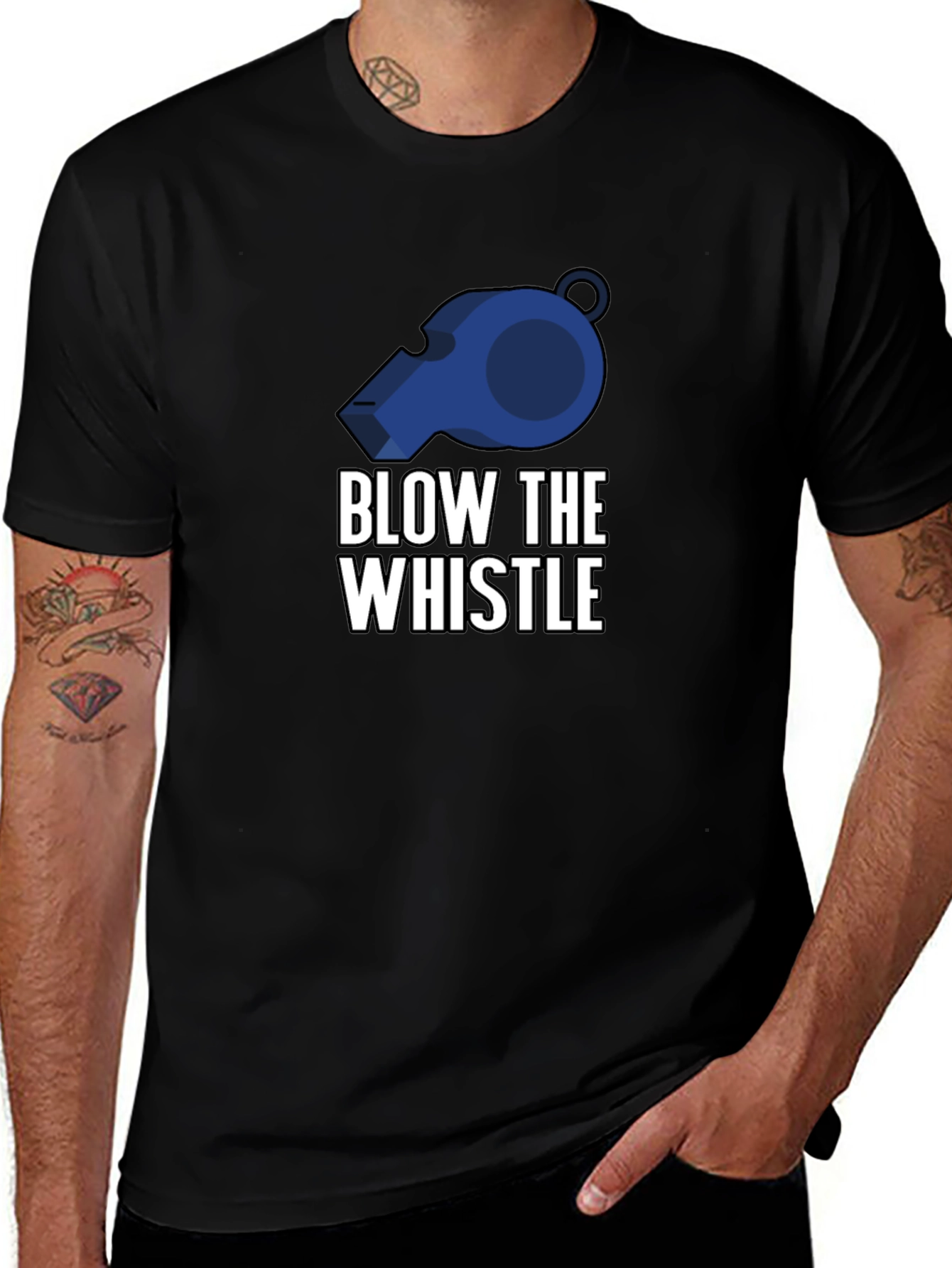 Blow the Whistle Graphic Tee - Black