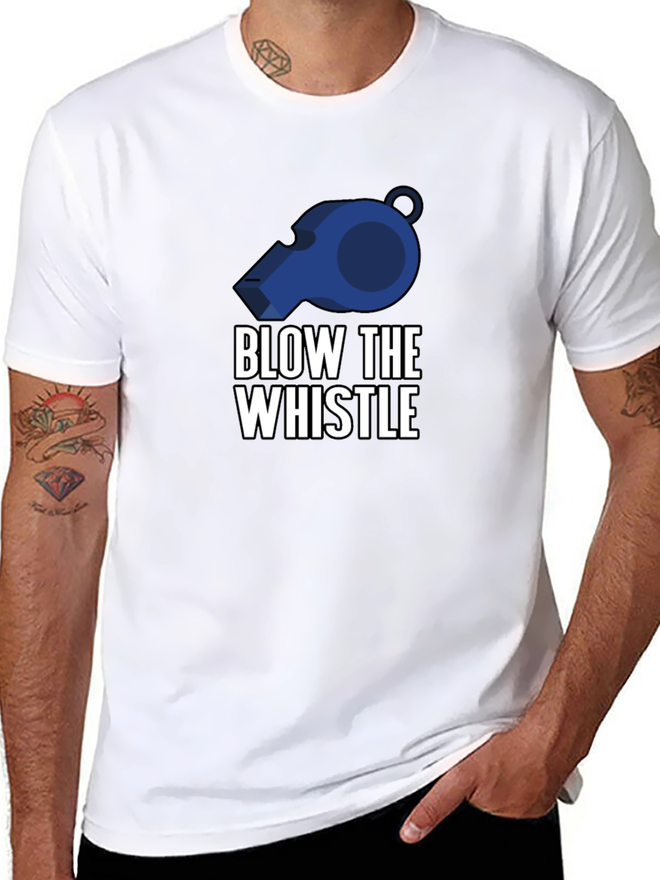 Blow the Whistle Graphic Tee - Black