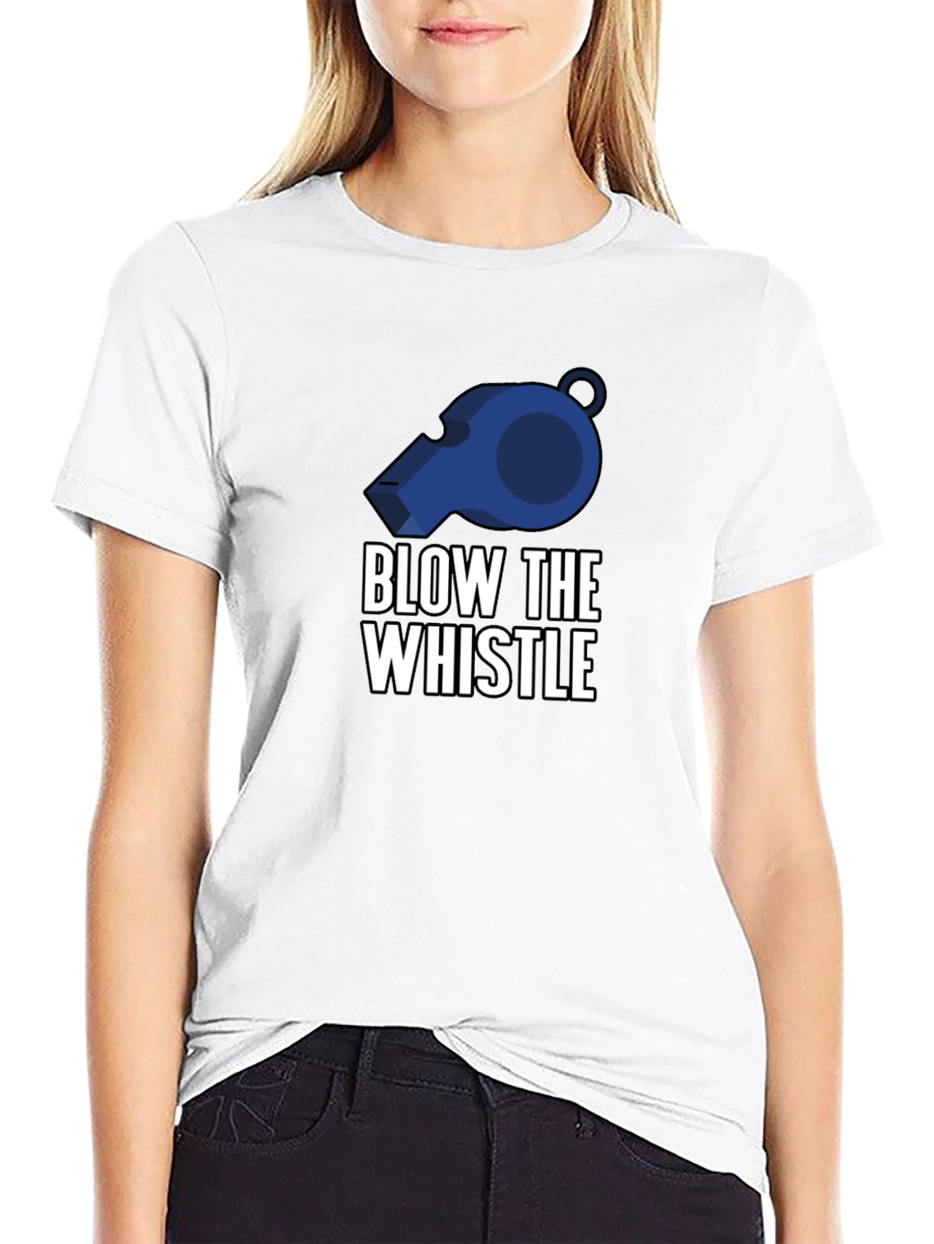 Blow the Whistle Graphic Tee - Black