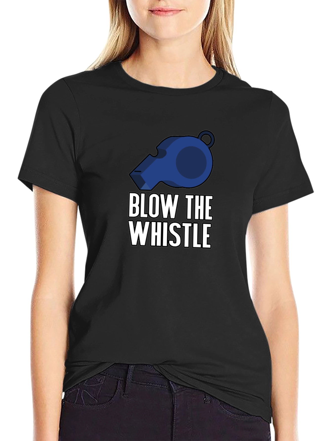 Blow the Whistle Graphic Tee - Black