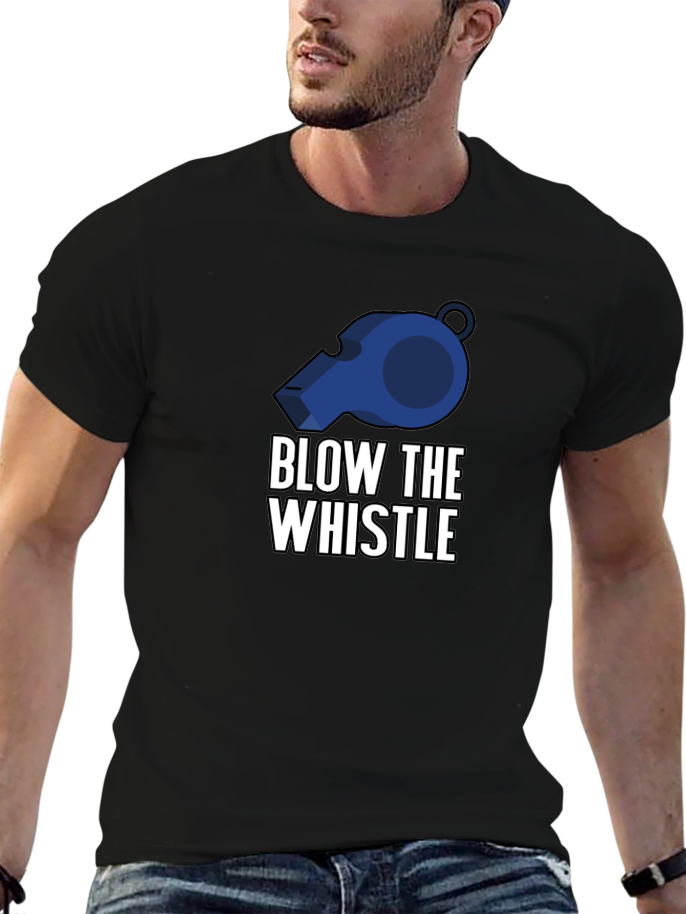 Blow the Whistle Graphic Tee - Black
