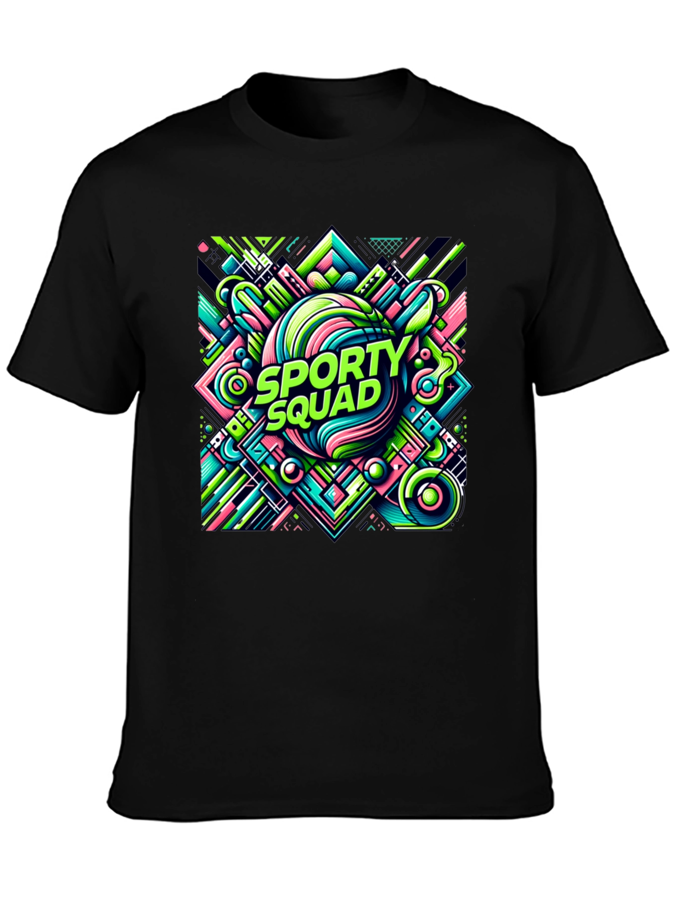 Sporty Squad Graphic Tee - Black