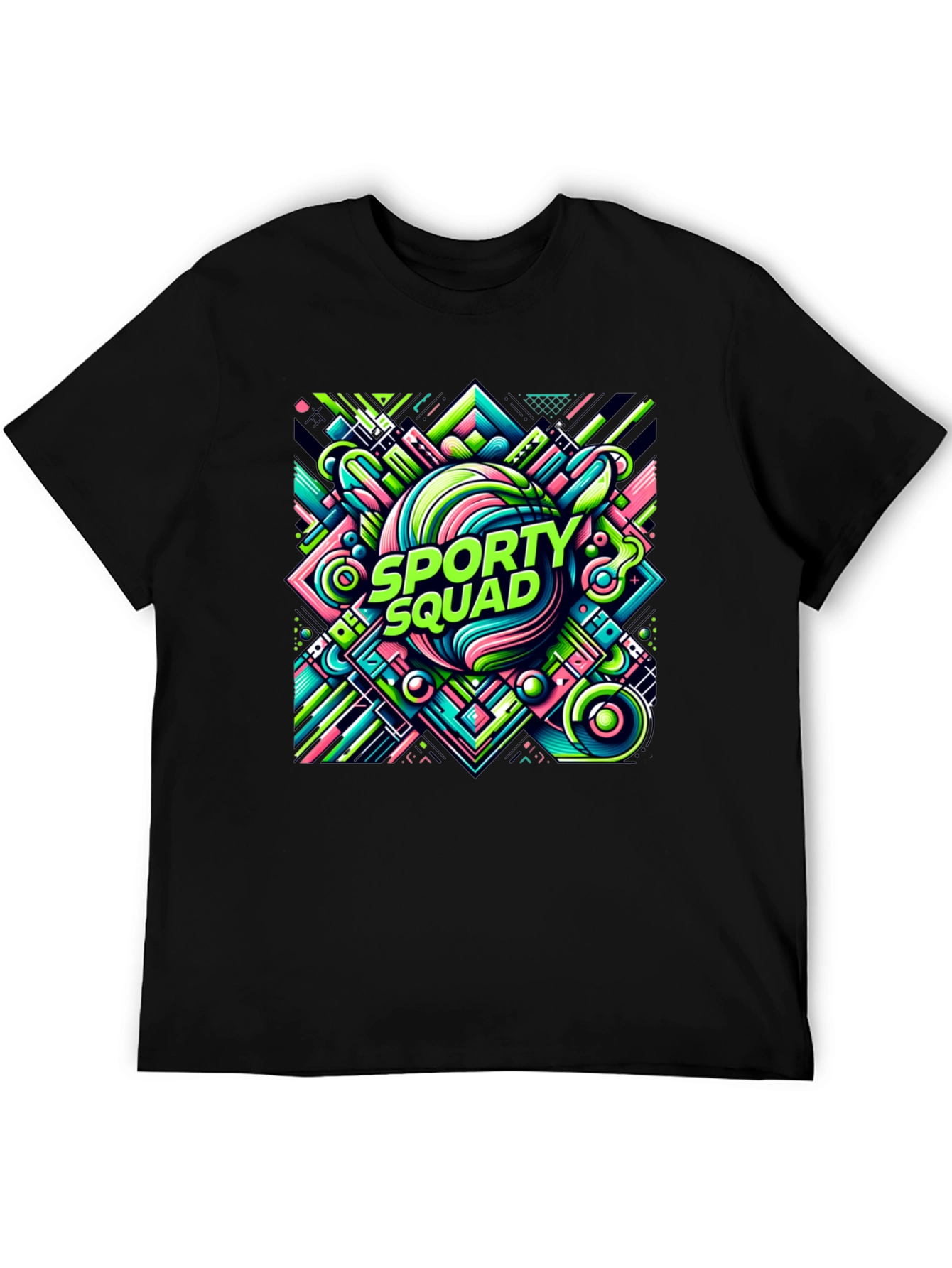 Sporty Squad Graphic Tee - Black